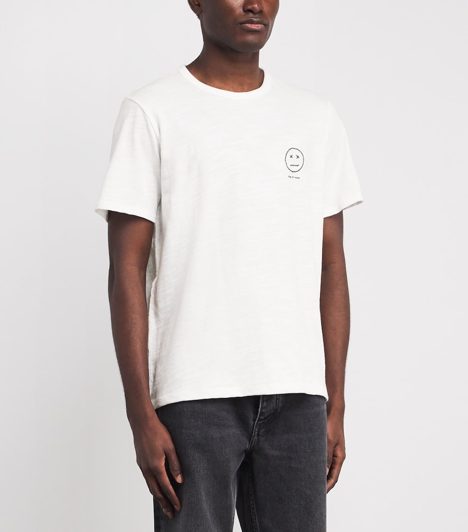 Cotton Embroidered T-Shirt WHITE Image 3