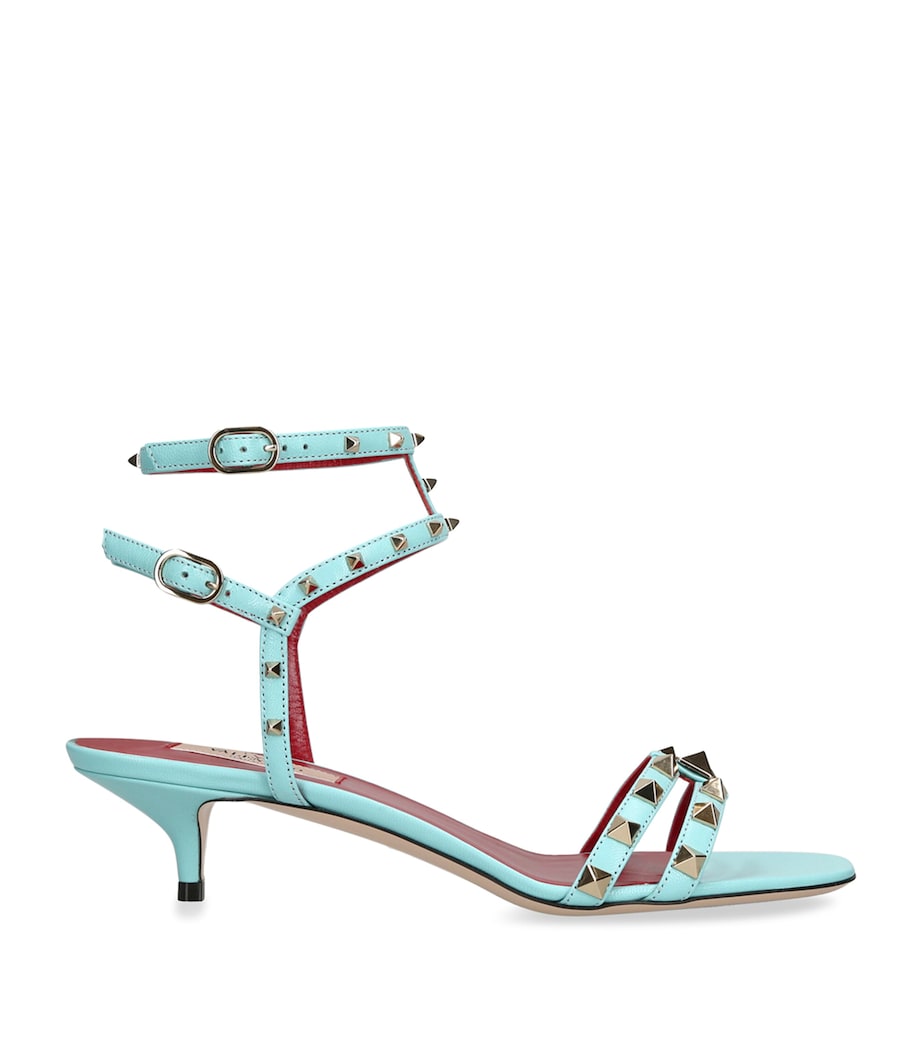Valentino Garavani Leather Rockstud Sandals 40 Blue Image 1
