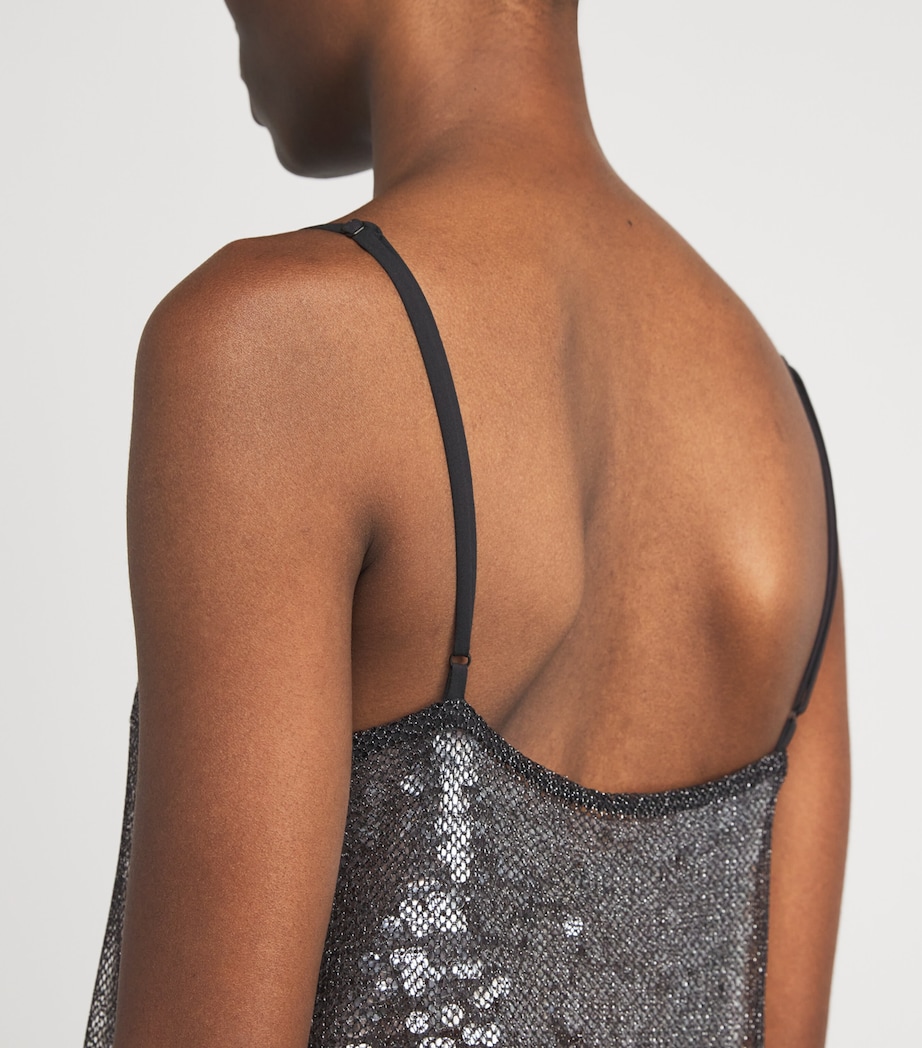 Sequin Façade Mini Dress DBLK BLACK Image 6