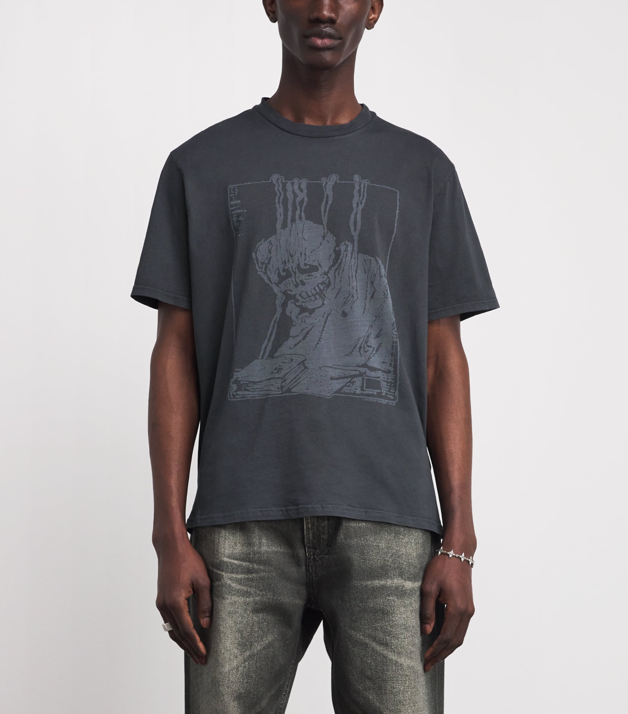 Our Legacy Mens Cotton Box Graphic T-Shirt Angry Fan Mail Print Image 3