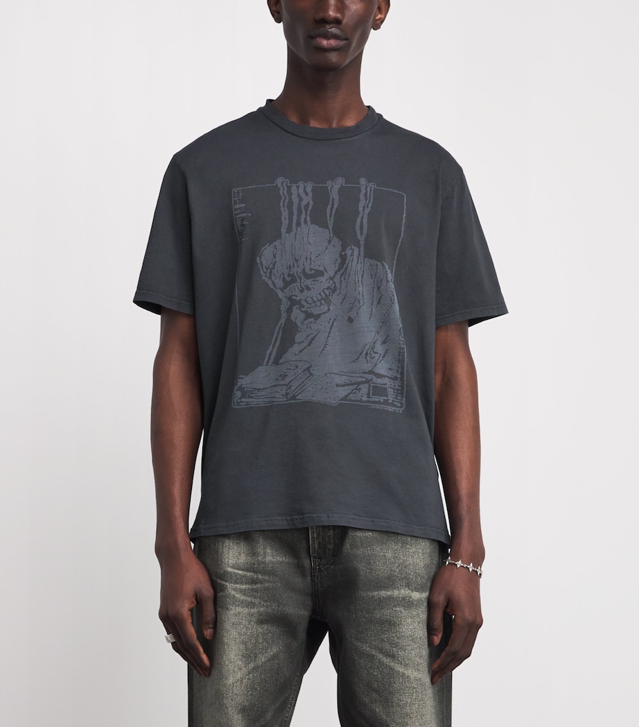 Our Legacy Mens Cotton Box Graphic T-Shirt Angry Fan Mail Print Image 3