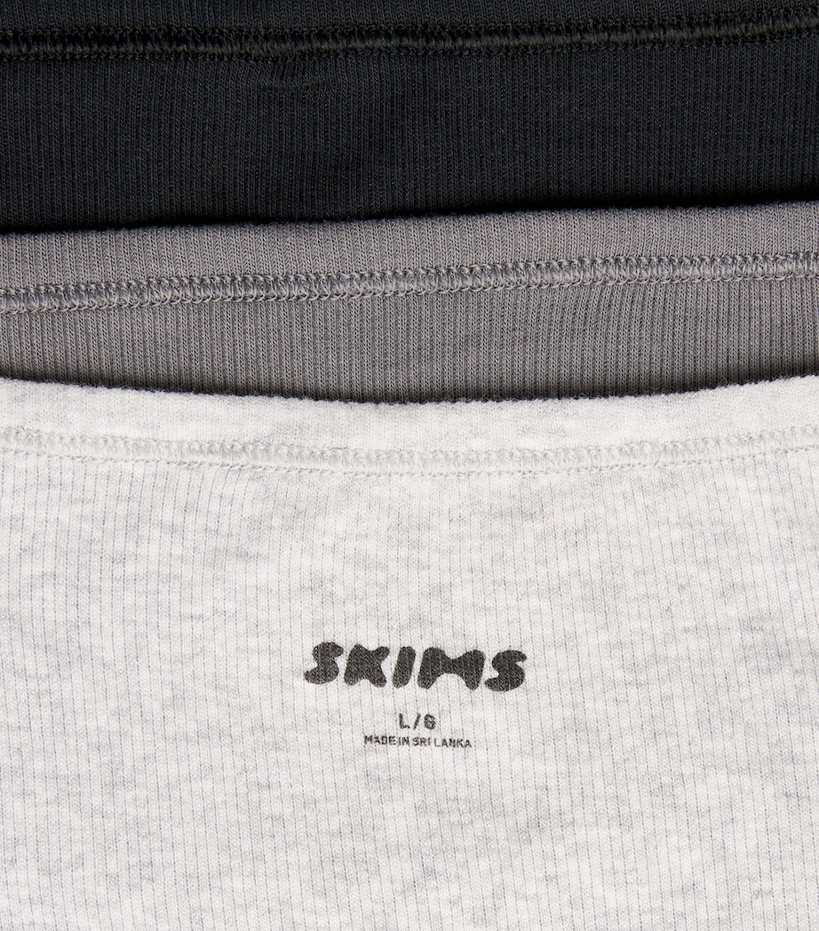 Skims Mens Cotton Ribbed Tank Tops (Pack of 3) Heather Multi Image 3