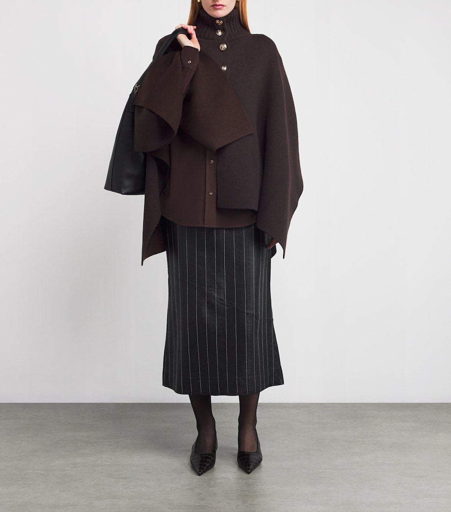 Cashmere Cape 668 DARK BROWN Image 2