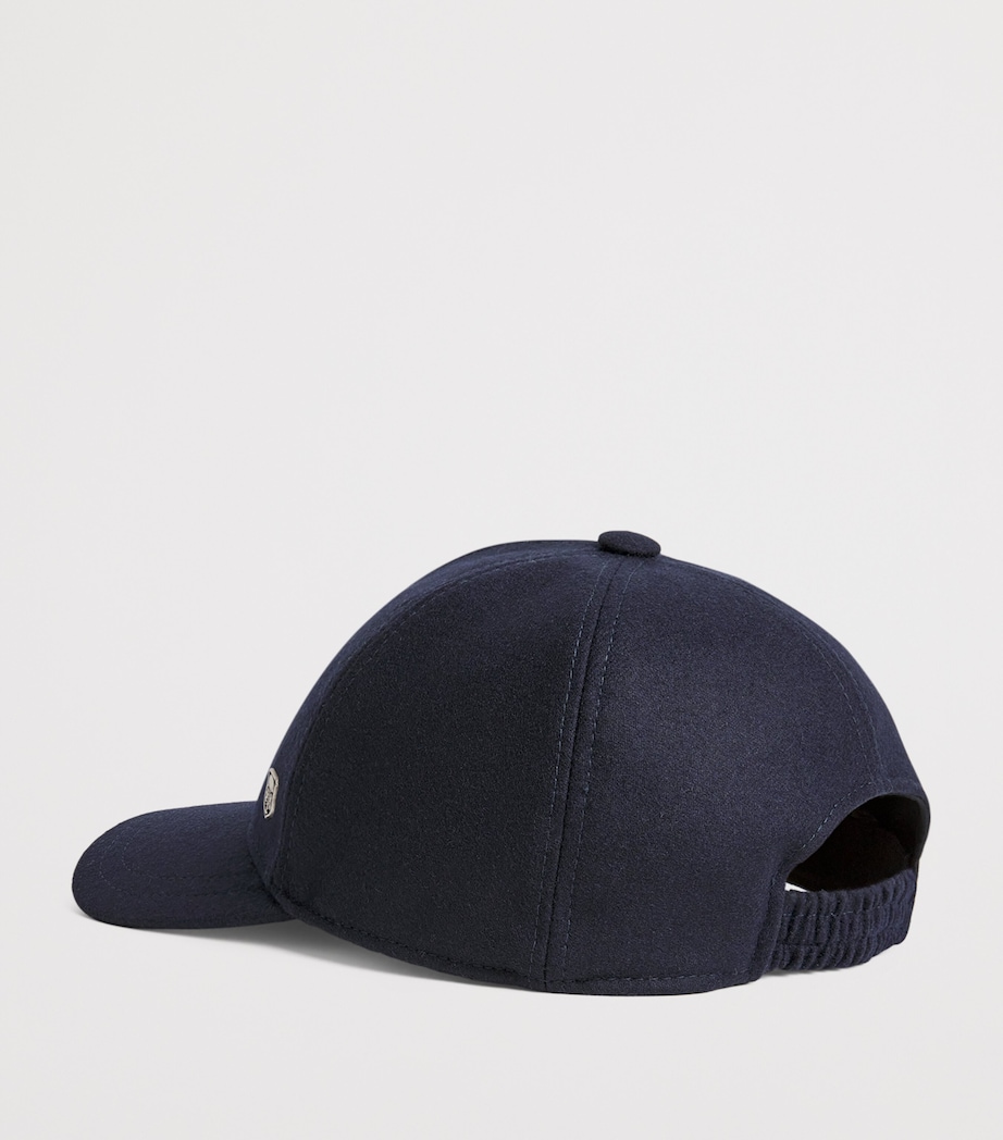 Virgin Wool Shield Baseball Cap 002 DARK BLUE Image 3