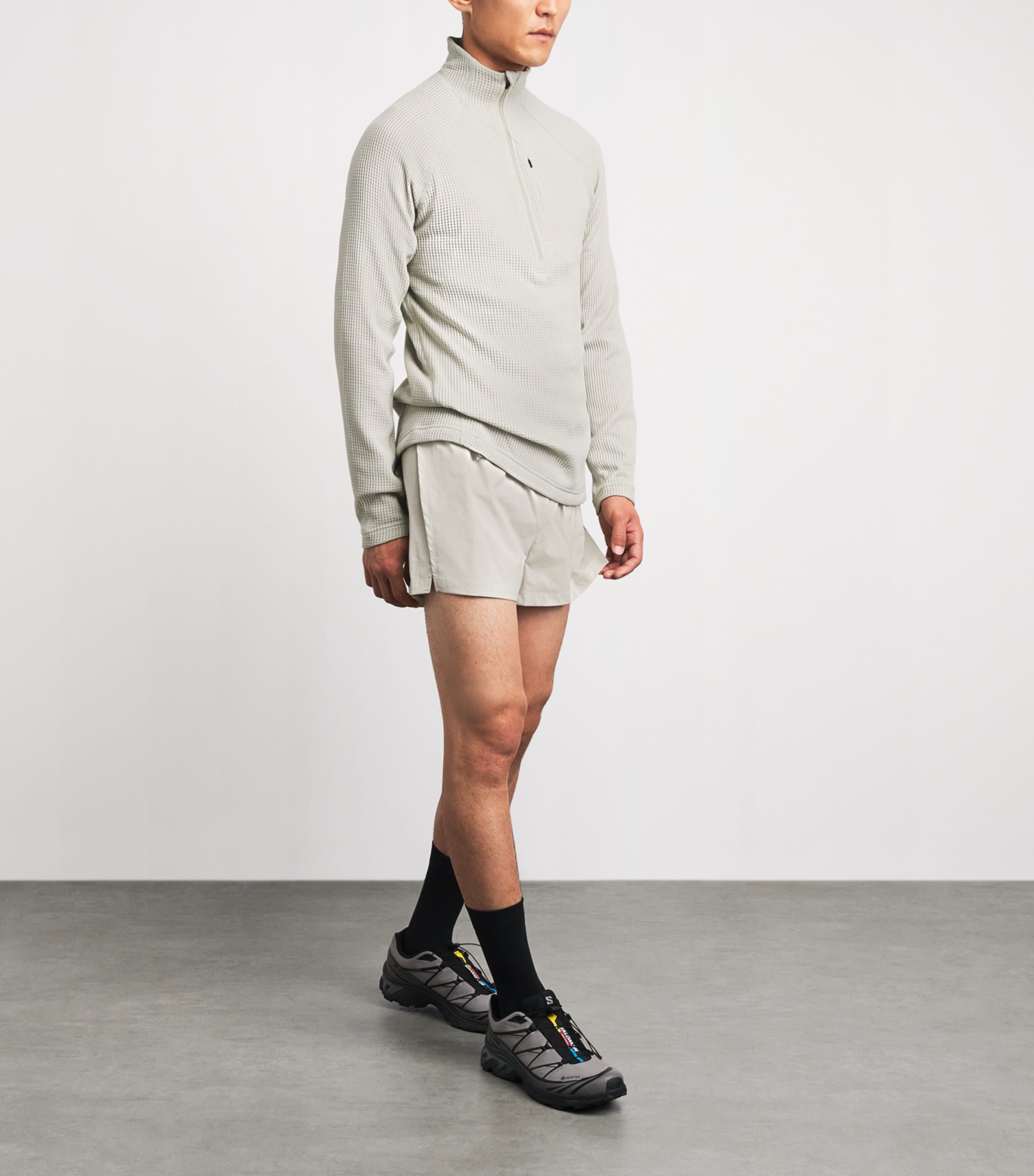 Houdini Mens Technical Mesh Half-Zip Sweatshirt Greenish Grey Image 2