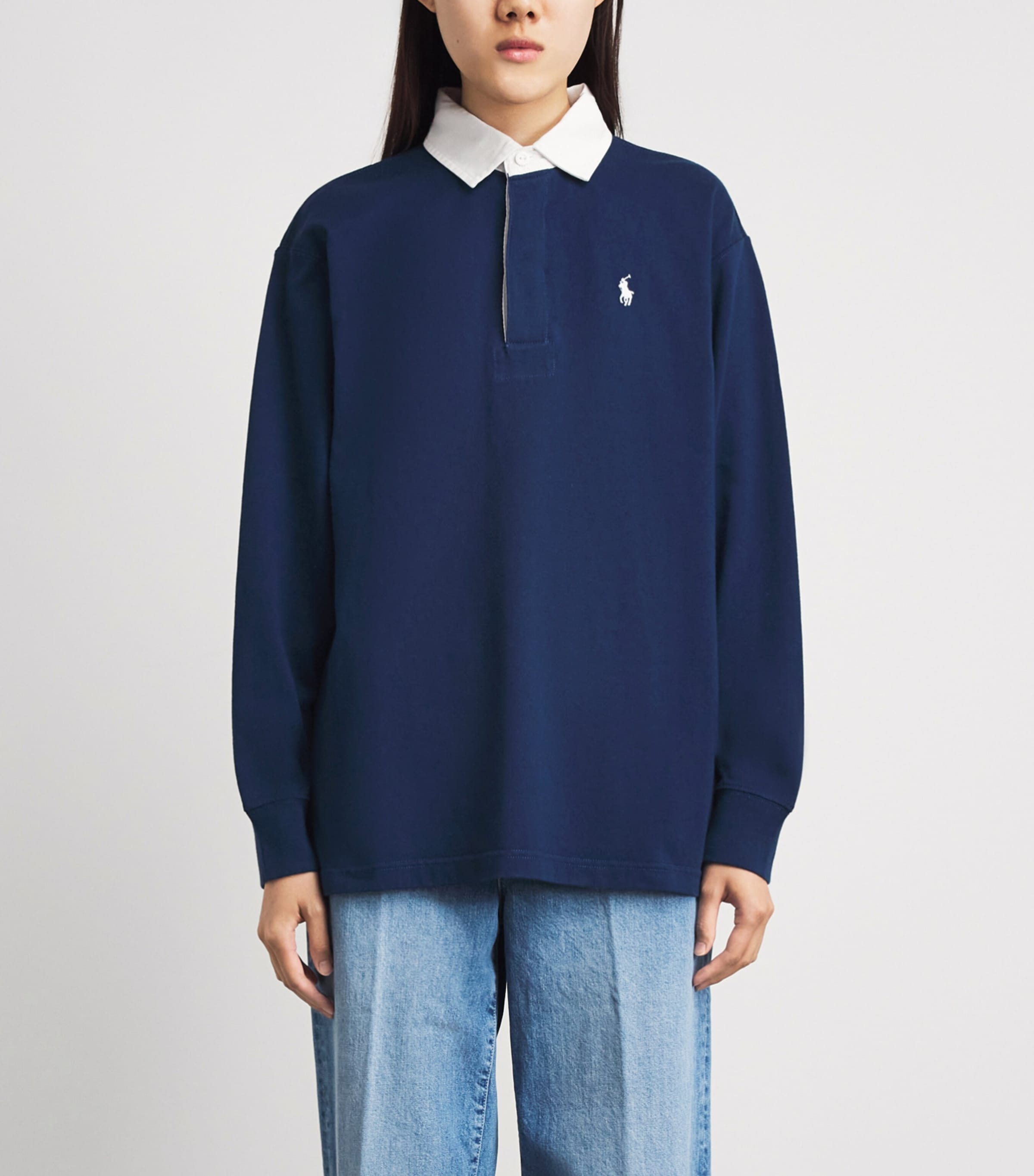 Polo Ralph Lauren Womens Cotton Rugby Shirt Eastside Royal Image 4