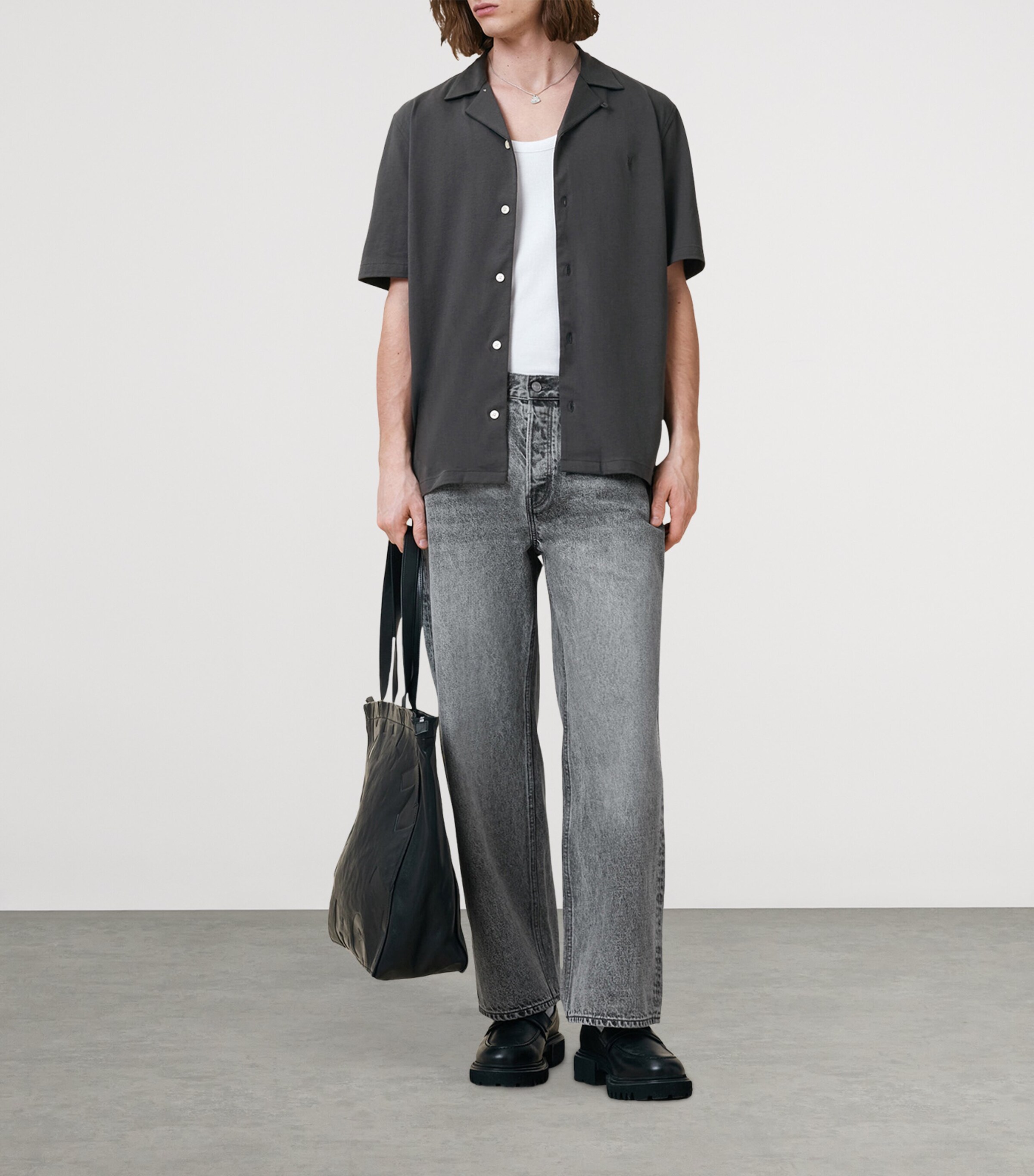 Cotton Hudson Shirt CARTER GREY Image 3