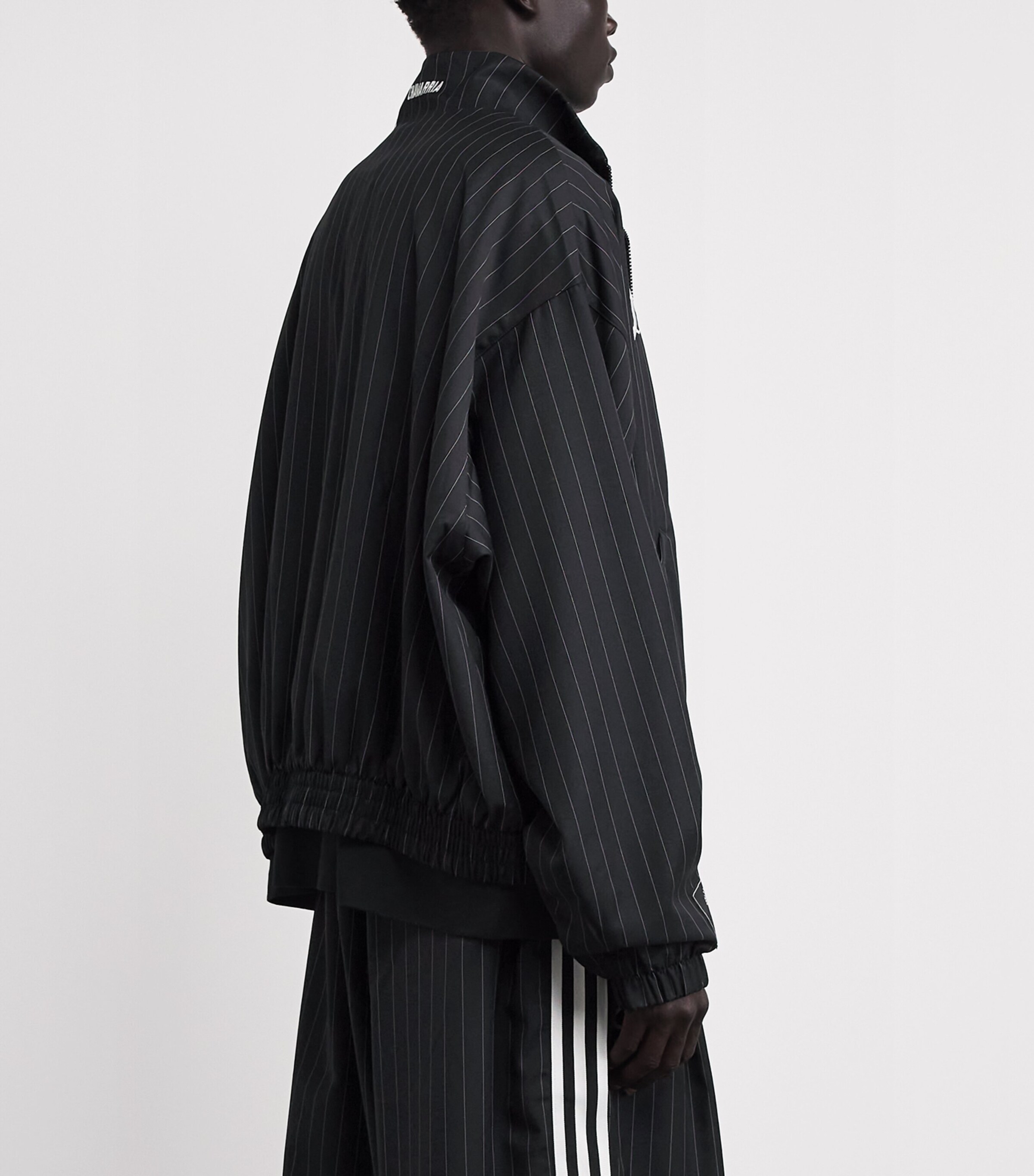Willy Chavarria Mens x adidas Originals Pinstripe Track Jacket Black/white Image 5
