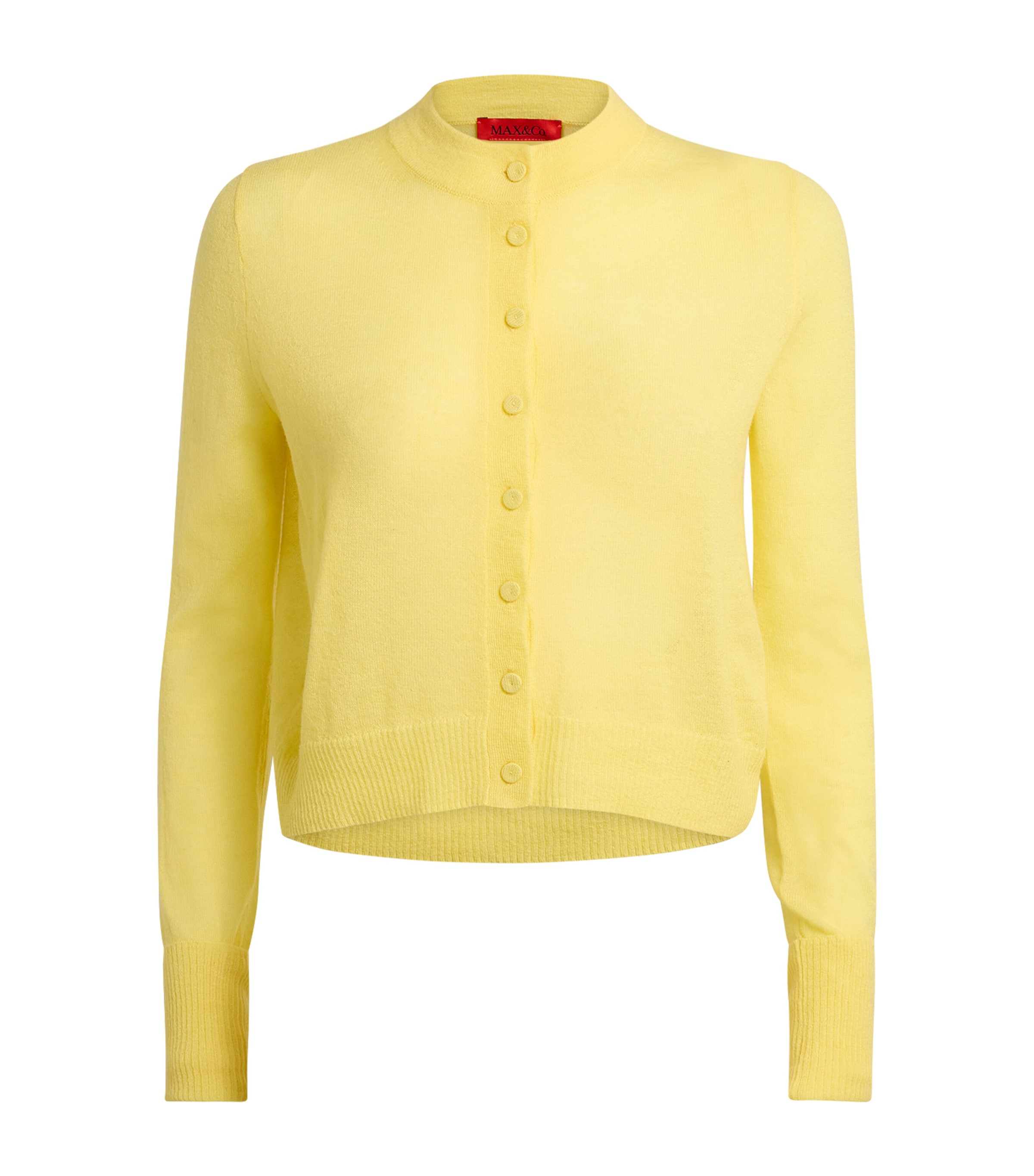 Max & Co Wool-alpaca-blend Cardigan In Yellow