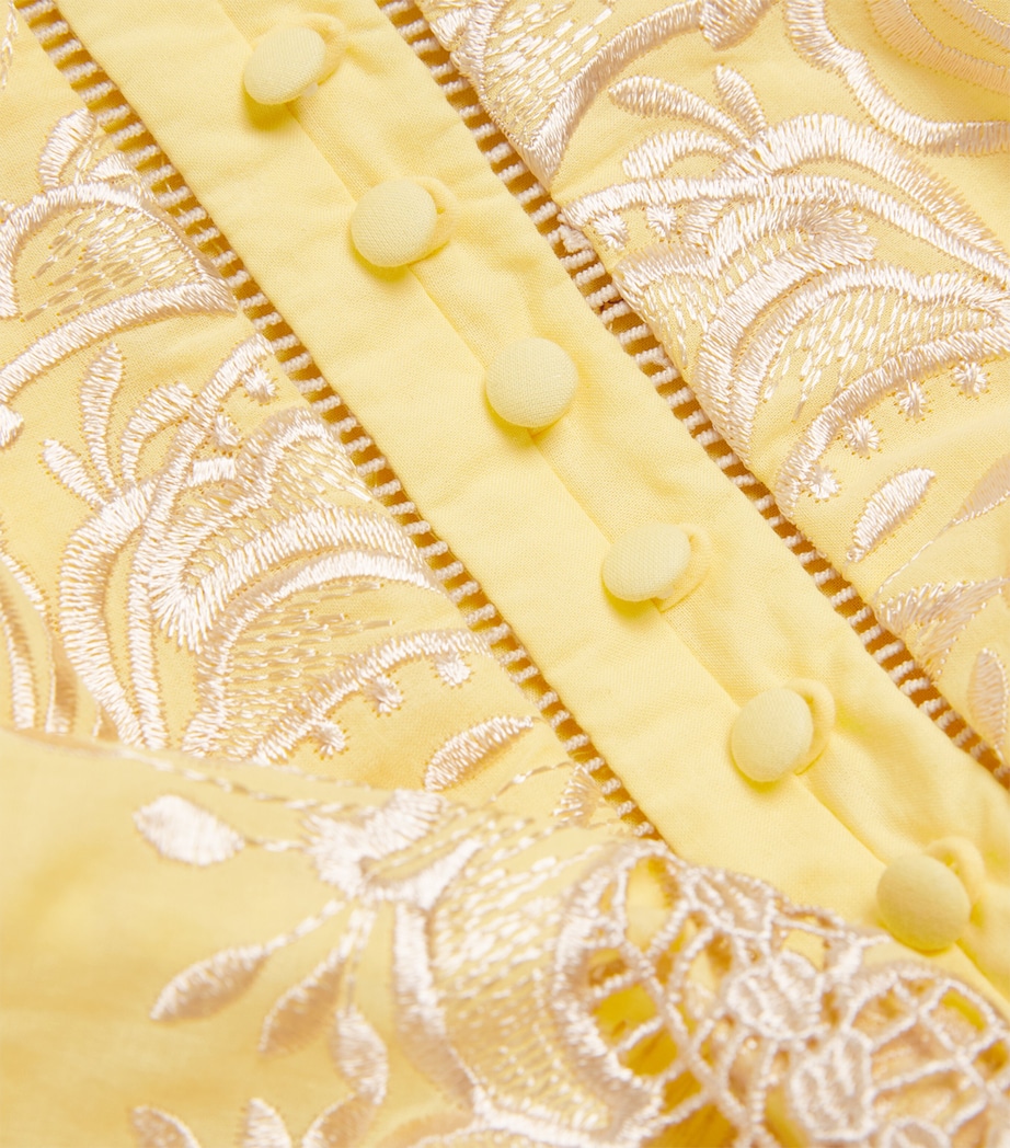 Cotton Embroidered Charm Mini Dress (3-16 Years) YELLOW Image 3