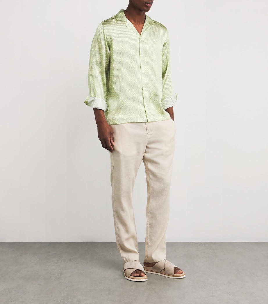 Silk Copa Print Safra Shirt 432-PISTACHIO Image 2