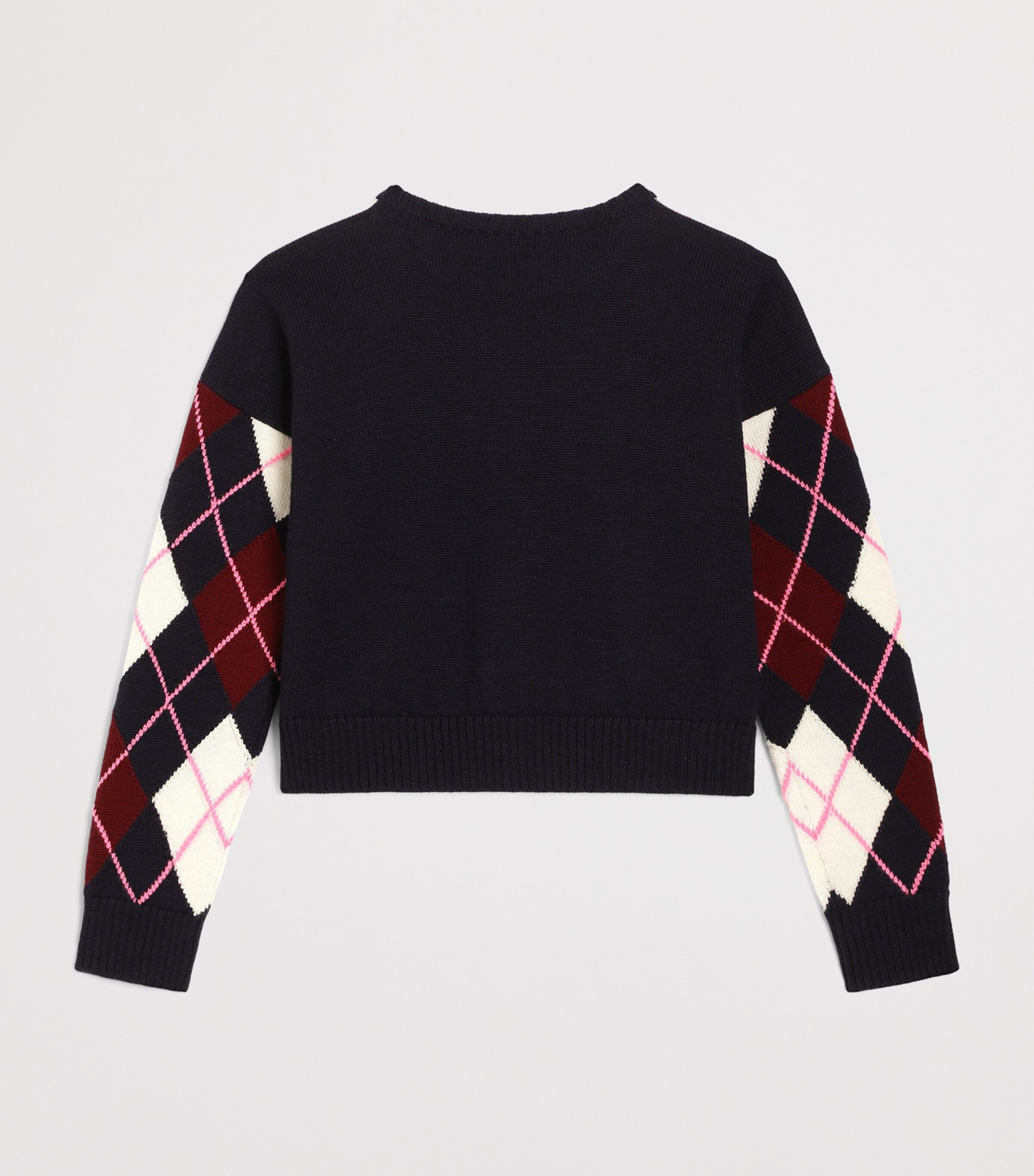 Dolce&Gabbana Kids Virgin Wool Fair Isle Sweater (8-12+ Years) Navy Blue Image 2