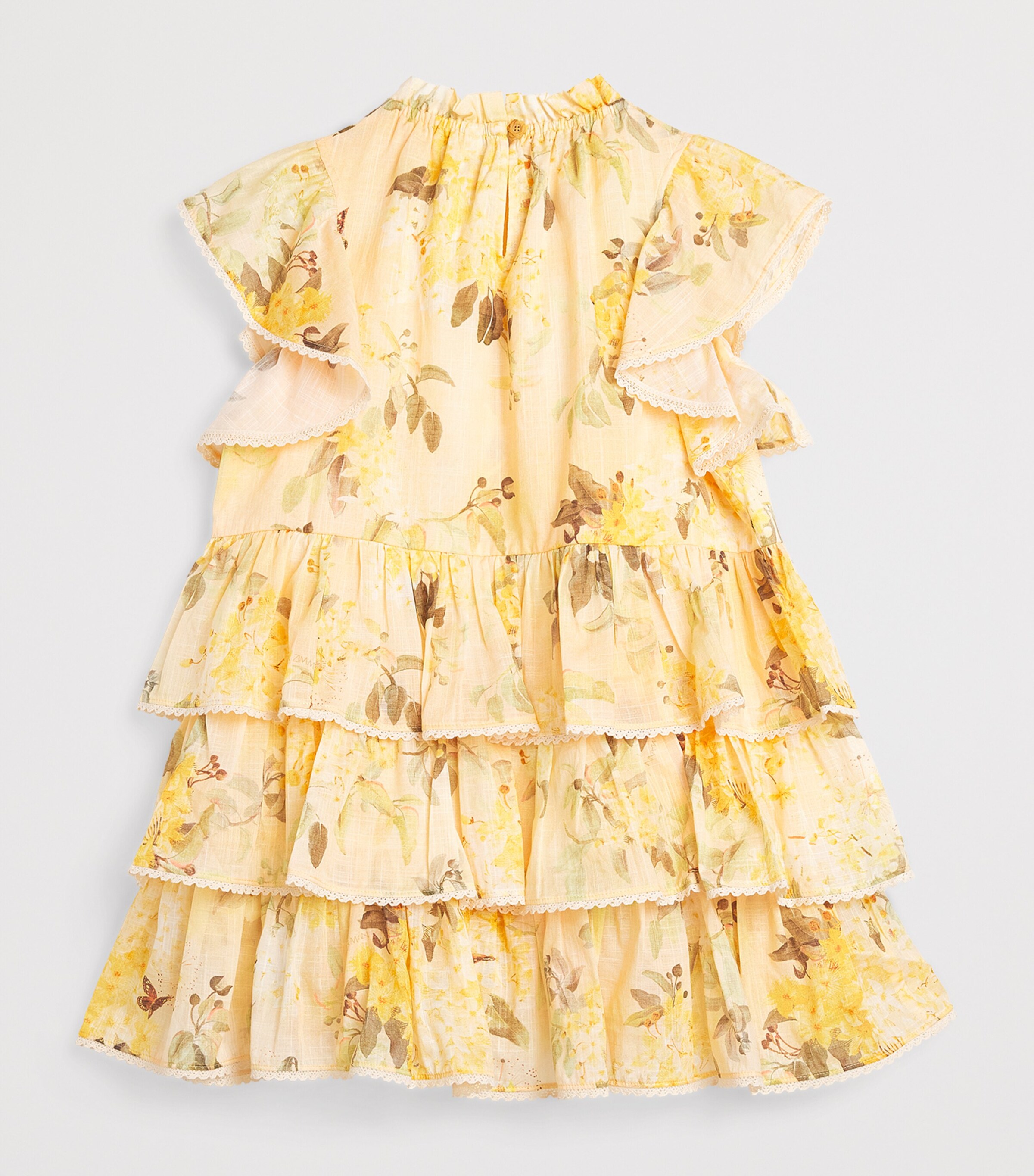 Zimmermann Kids Cotton Cascadian Swing Dress (2-12 Years) Yellow Floral Image 2