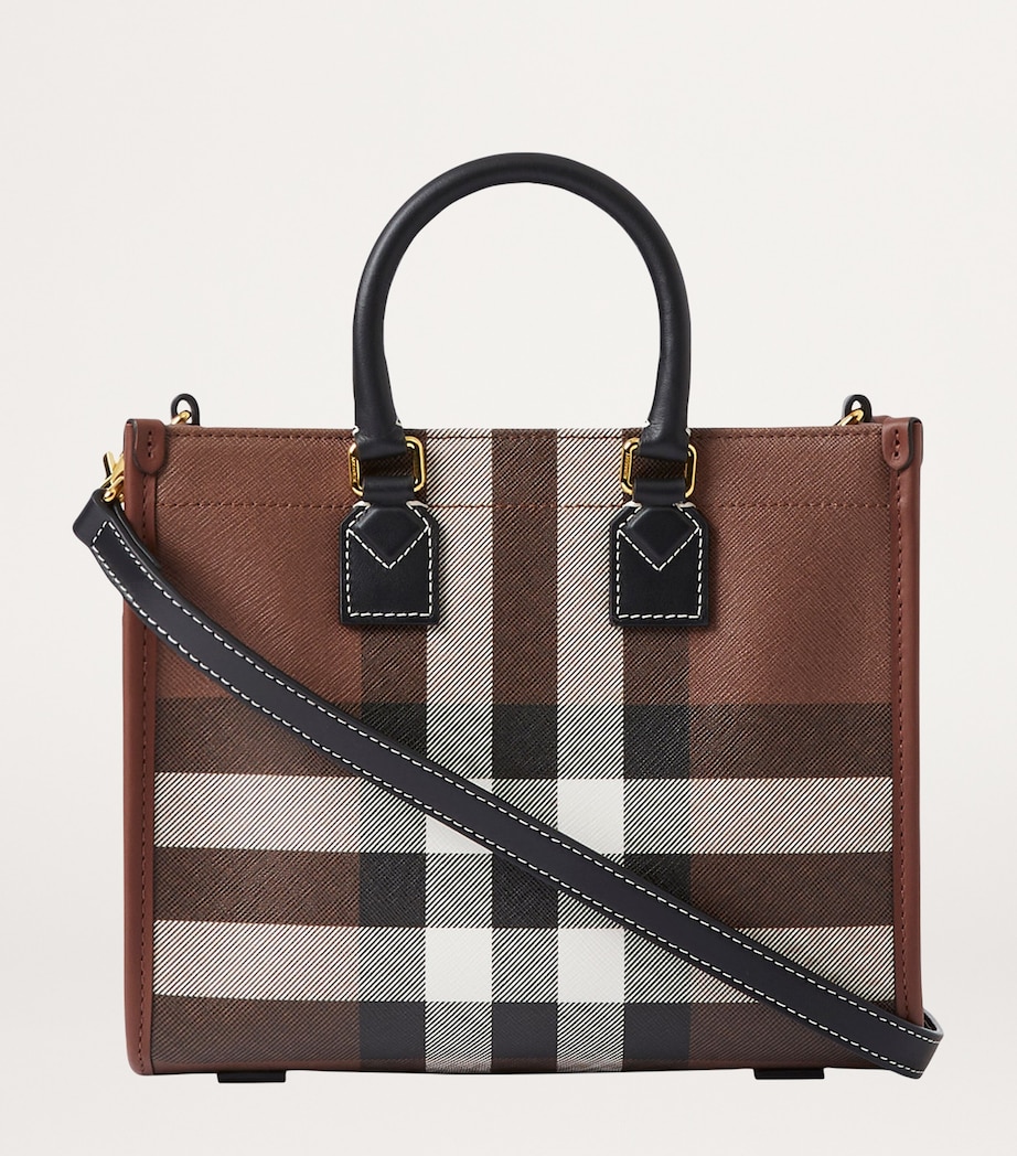 Mini Check Tote Bag DARK BIRCH BROWN CHK Image 5
