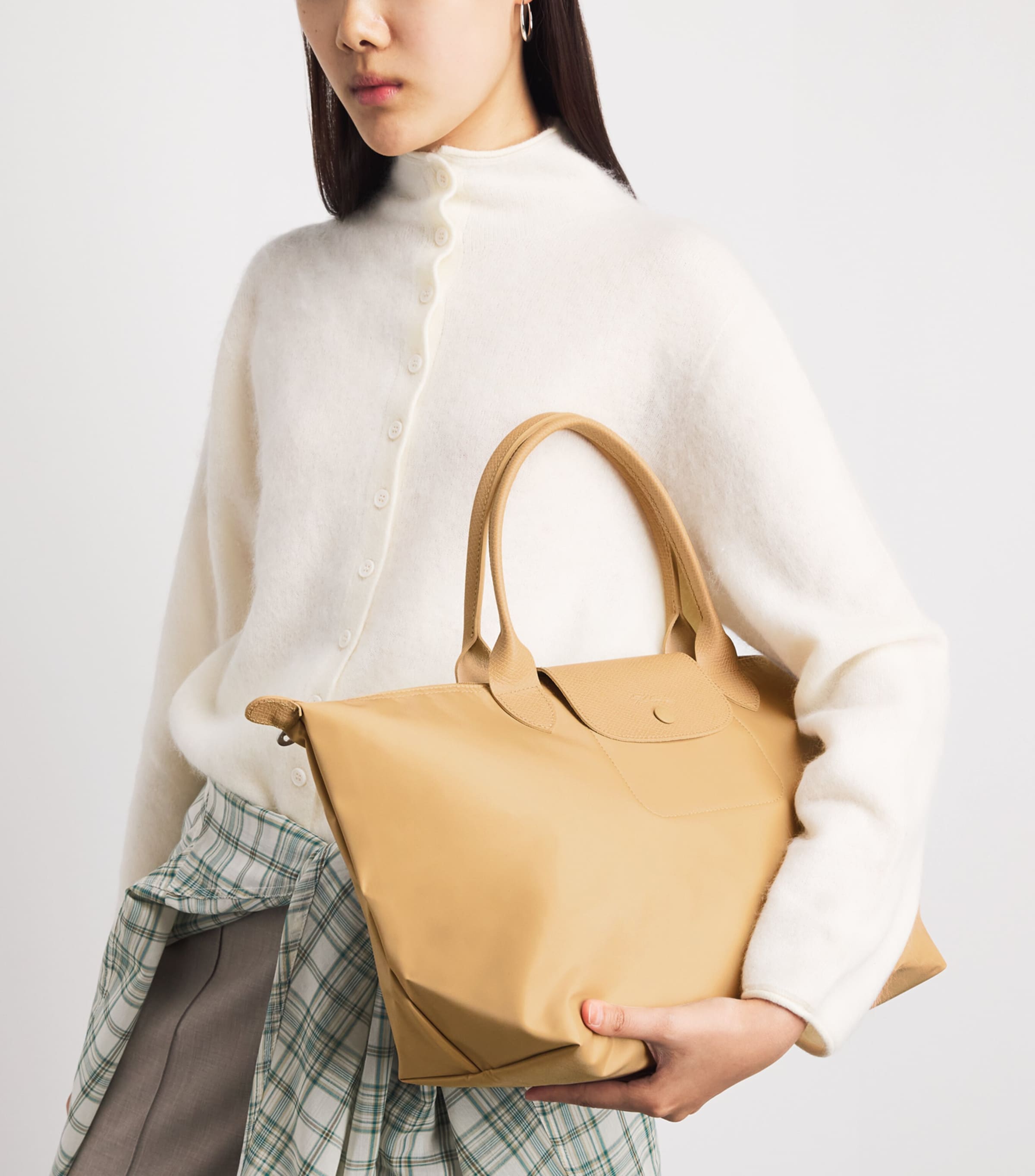 Longchamp Medium Le Pliage One Tote Bag Beige Image 2
