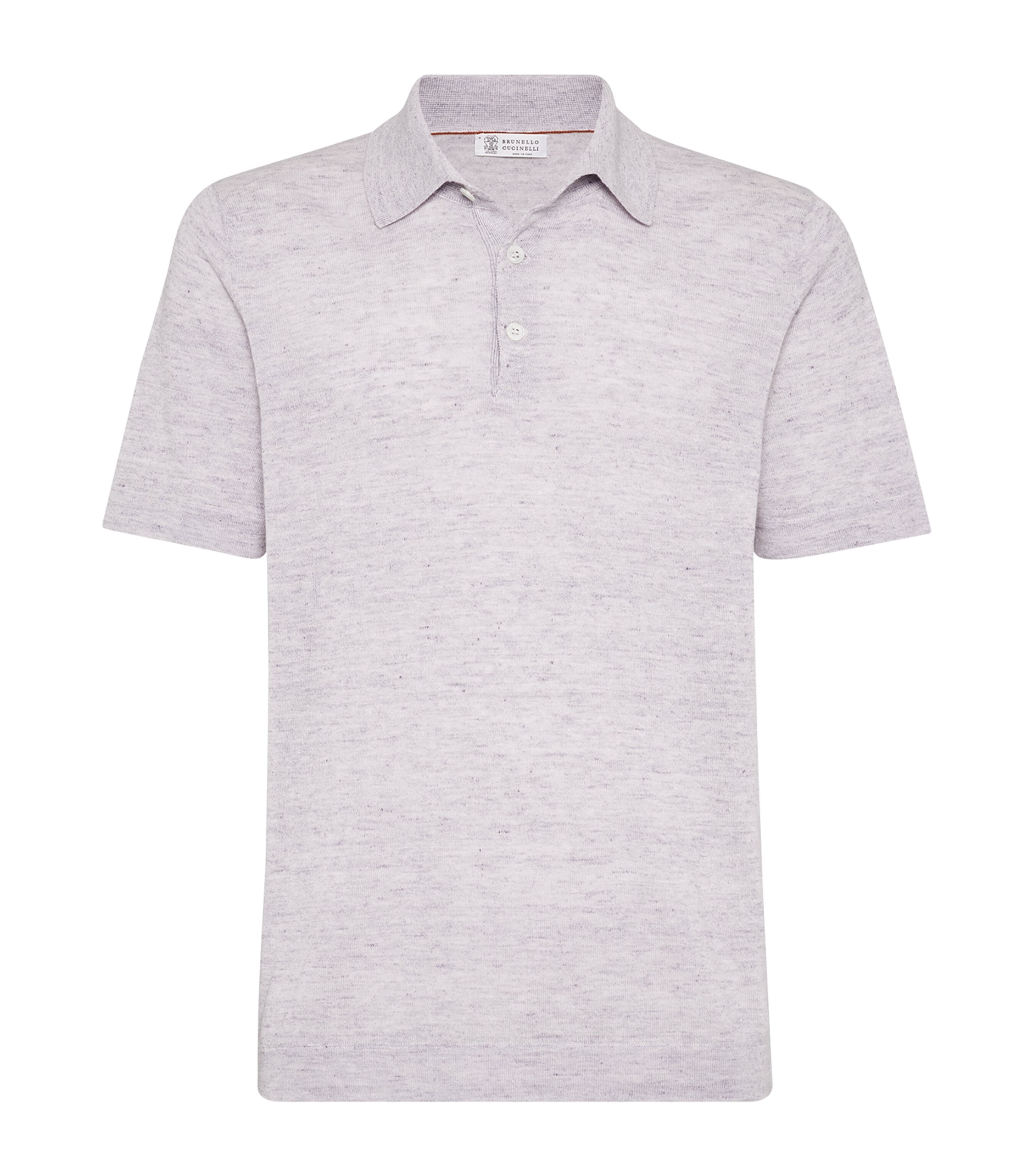 Brunello Cucinelli Linen Polo Shirt In Purple