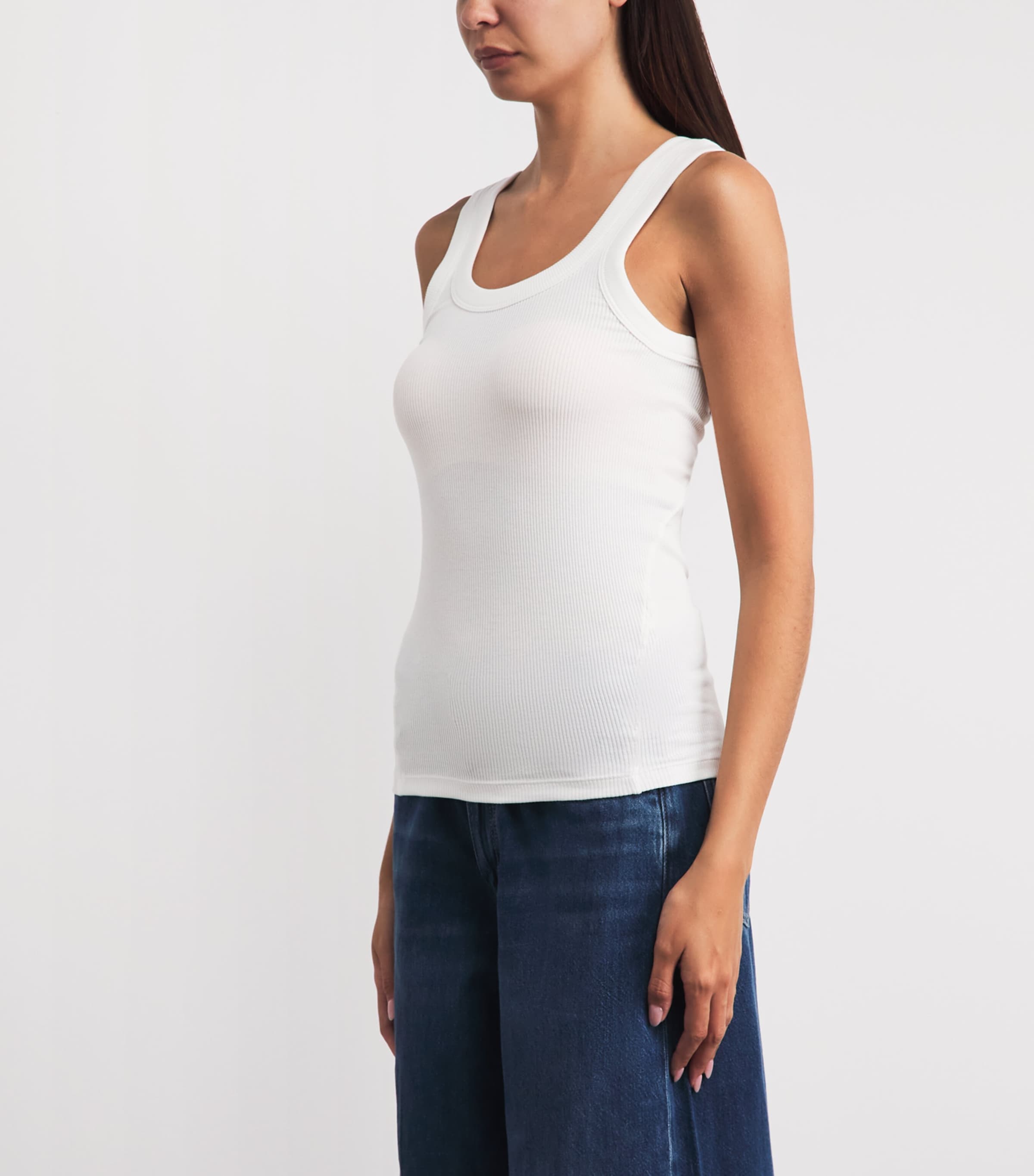 Rag & Bone Womens The Essential Rib Tank Top White Image 4