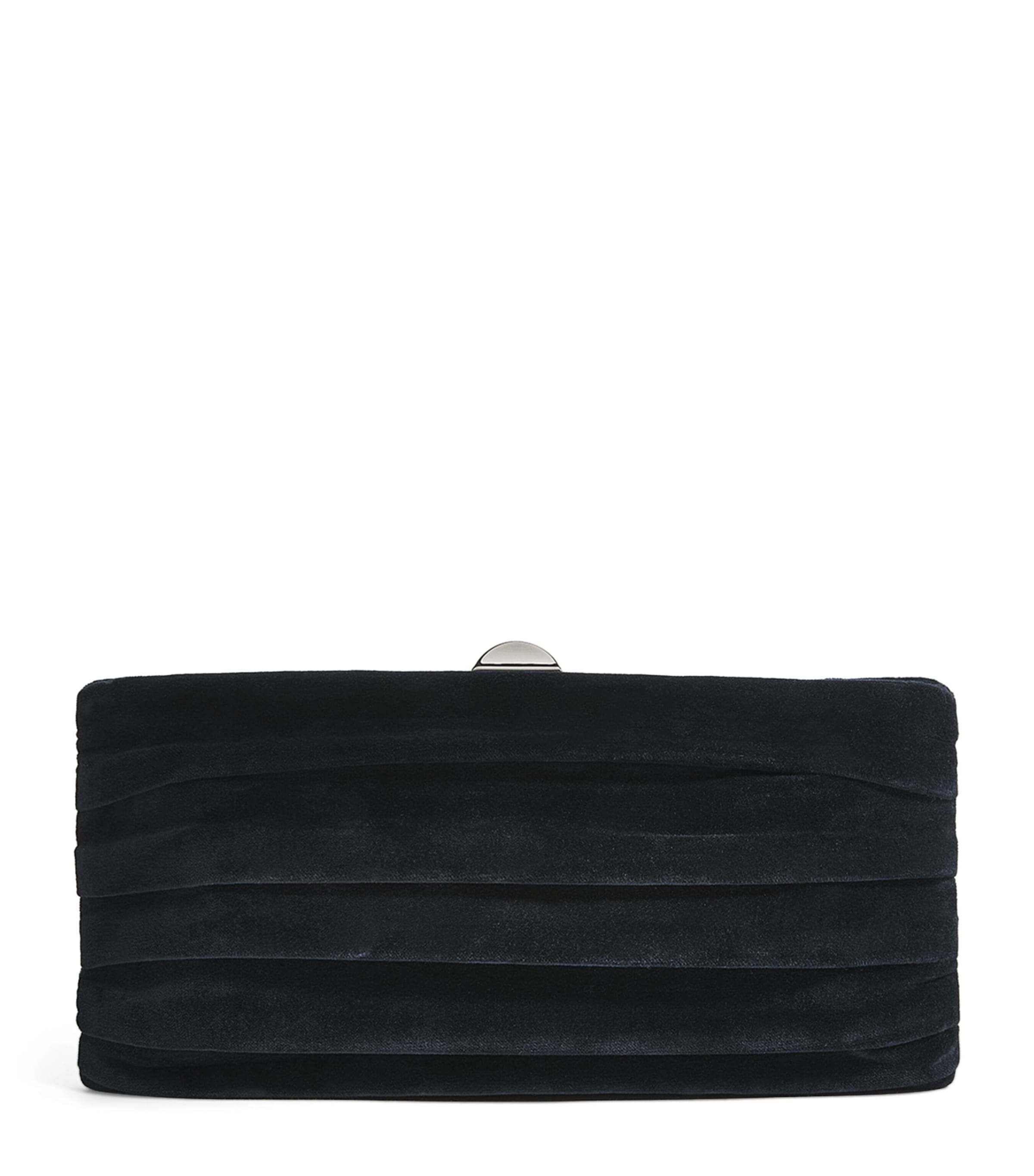 Rodo Velvet Plissé Clutch Bag In Blue