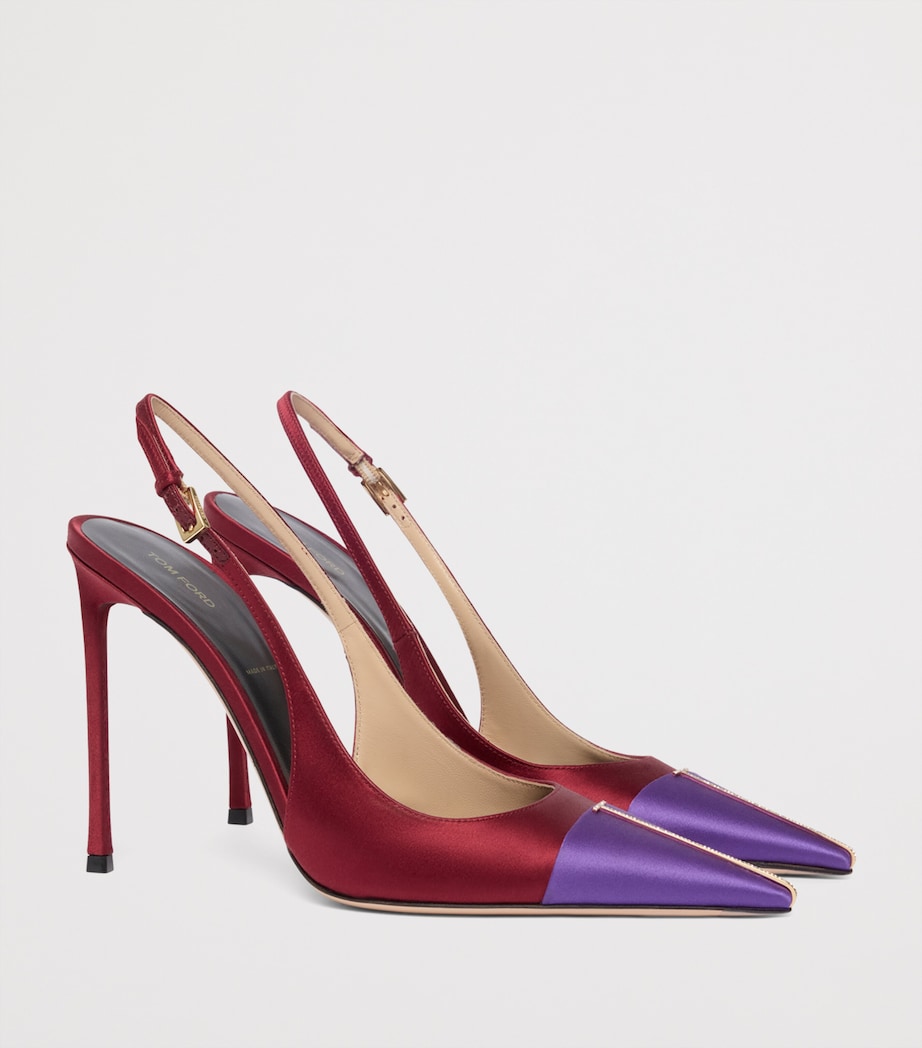 TOM FORD Womens Satin T Slingback Pumps Vrb Image 2