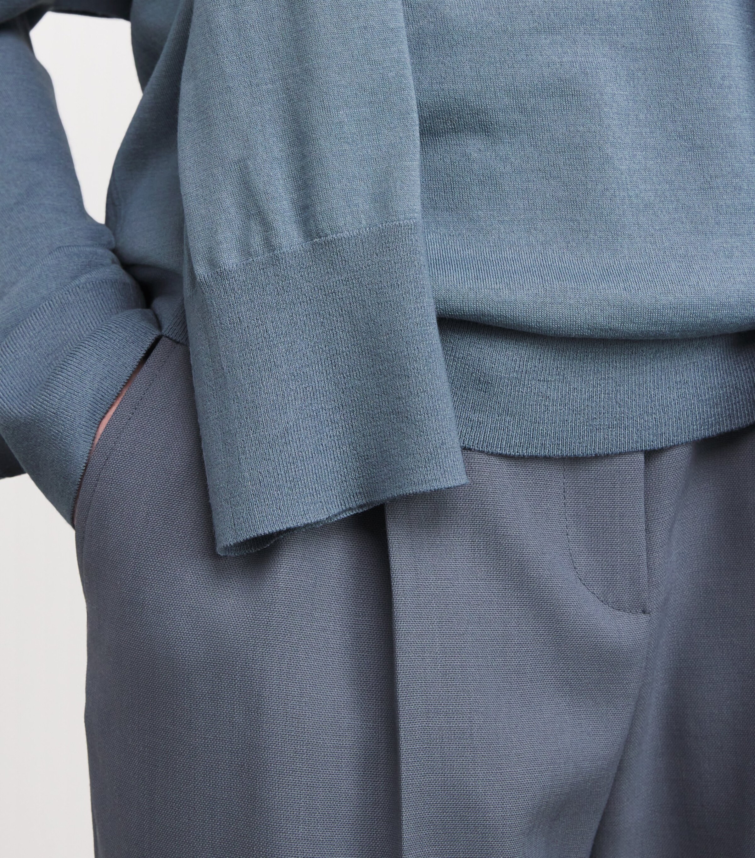The Row Womens Naius Sheep Wool Sweater Azure Grey Image 5
