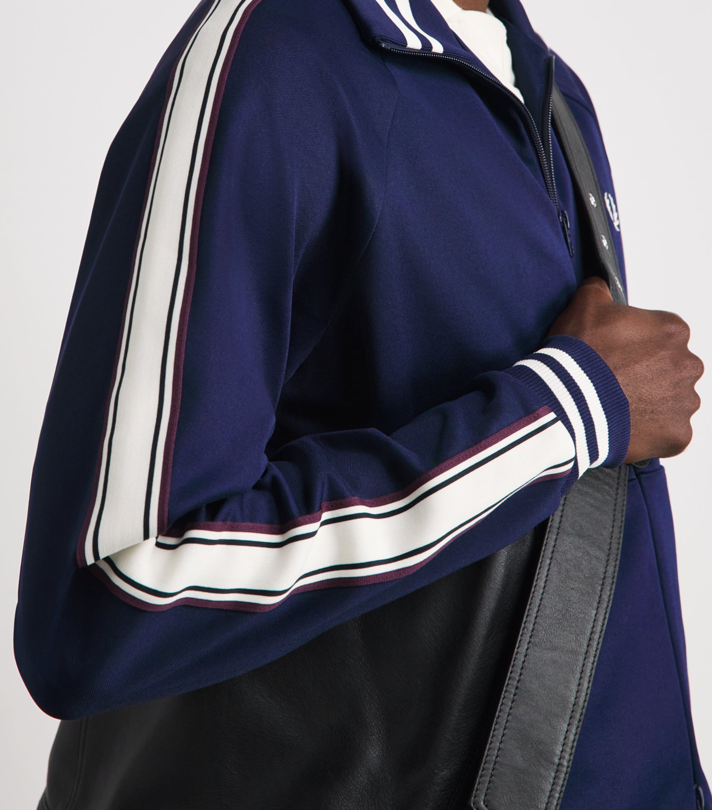 Fred Perry Navy Embroidered Taped Track Jacket | Harrods US