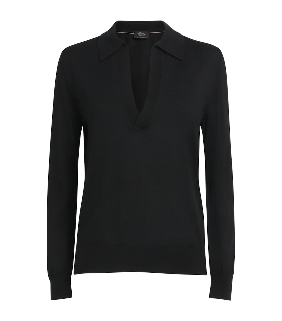 Brioni Womens Cashmere-Silk V-Neck Sweater Image 1