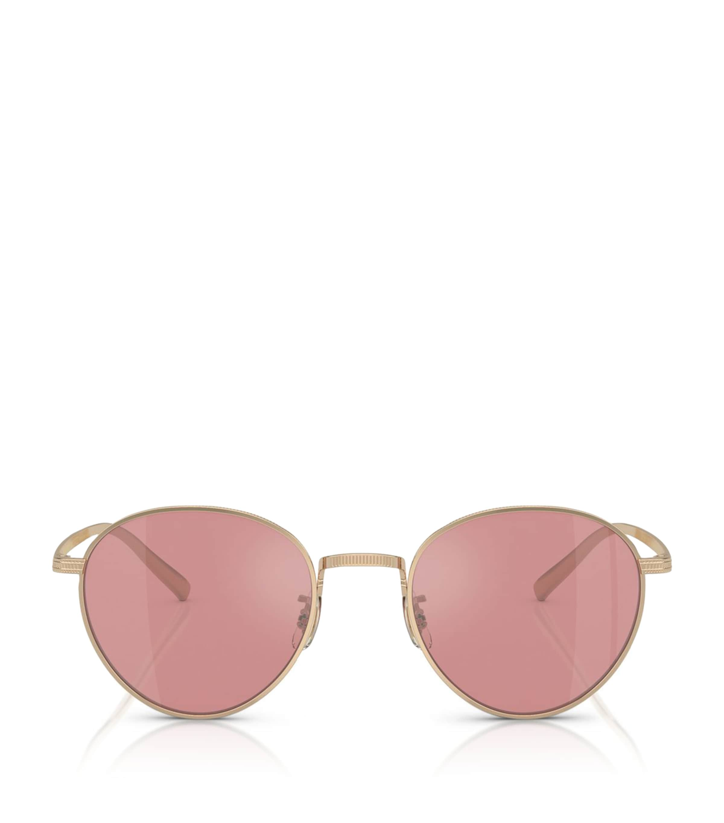 Oliver Peoples Round Rhydian Sunglasses In Gold