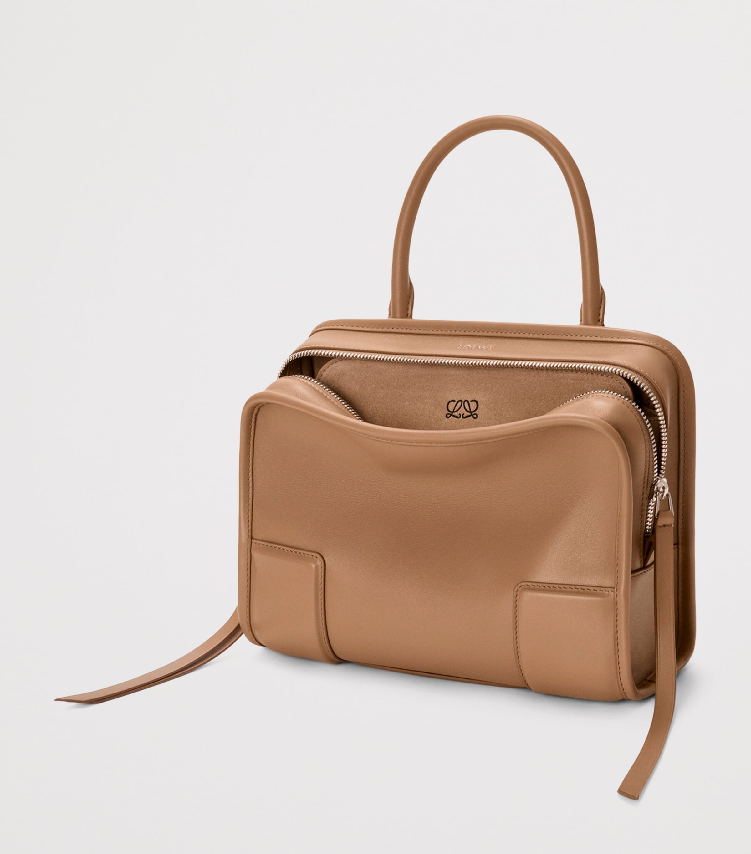 LOEWE Small Leather Amazona 180 Top-Handle Bag Mocha Image 2