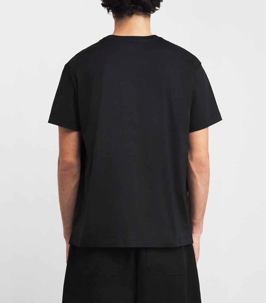 Cotton Crew-Neck T-Shirt 020 BLACK Image 4