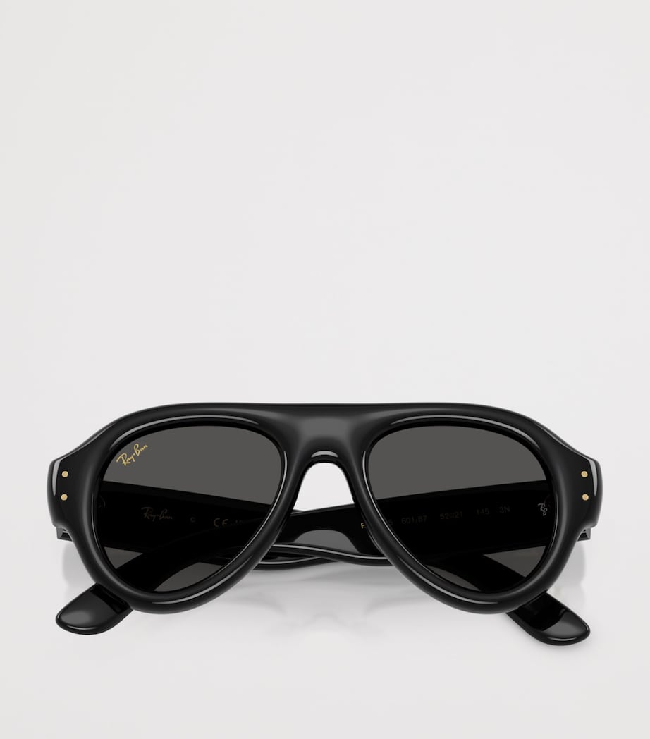Ray-Ban Aviator Puffer Sunglasses Black Image 4