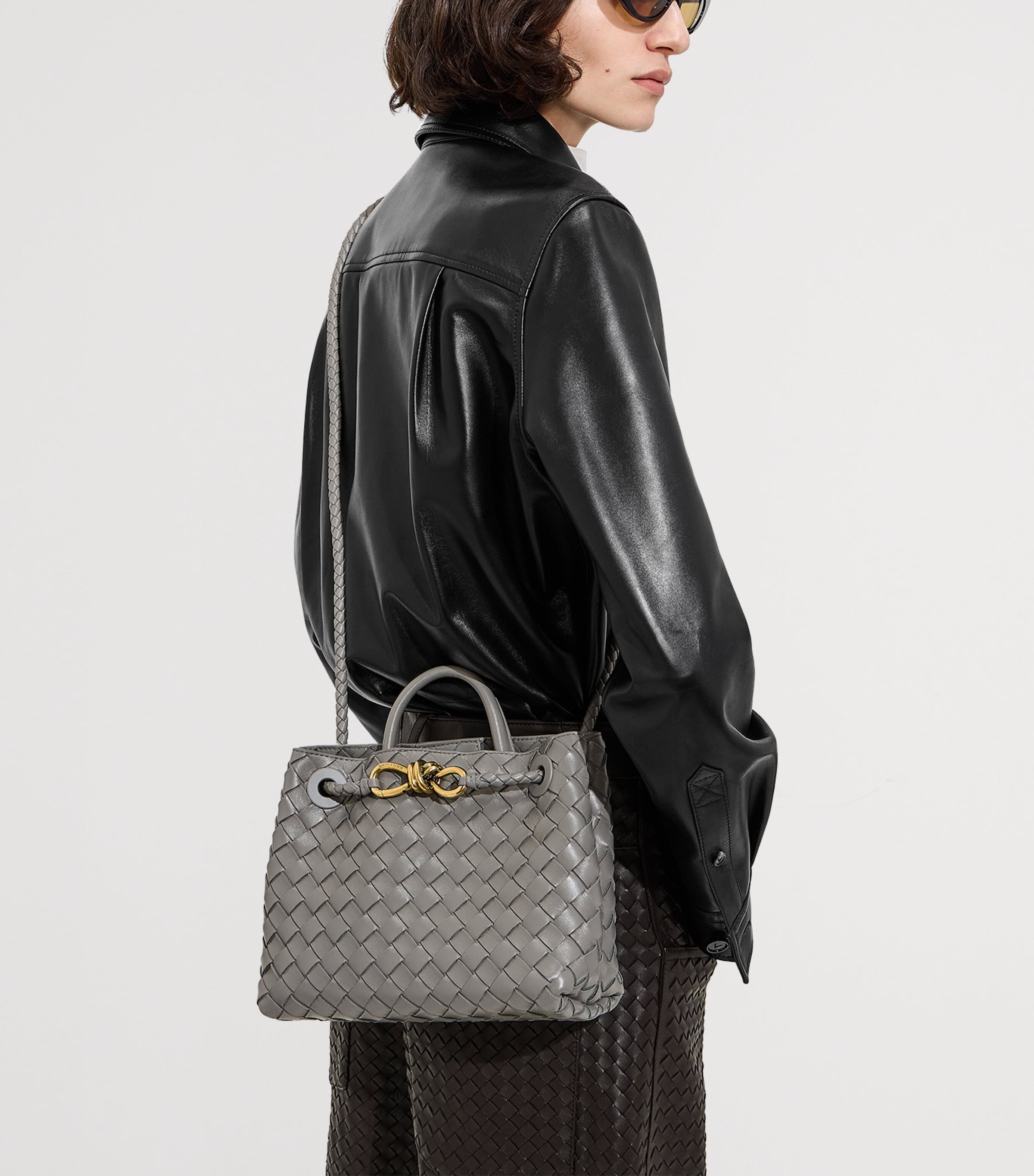 Bottega Veneta Nappa Leather Andiamo Shoulder Bag Image 6