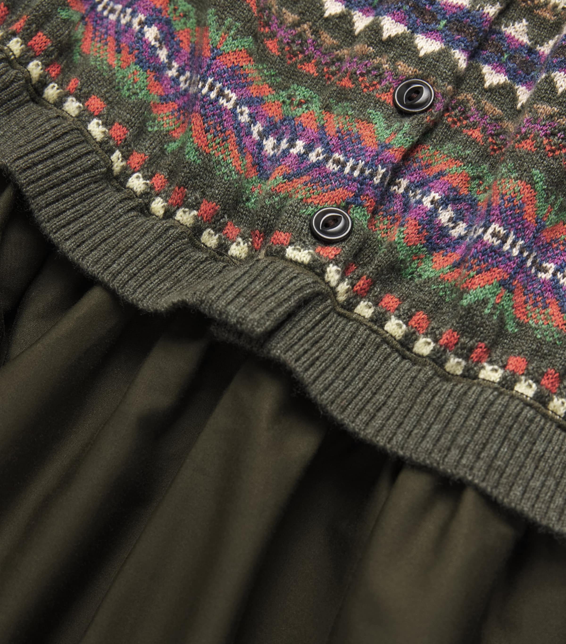 Polo Ralph Lauren Womens Fair Isle Cardigan Midi Dress Olive Multi Image 6