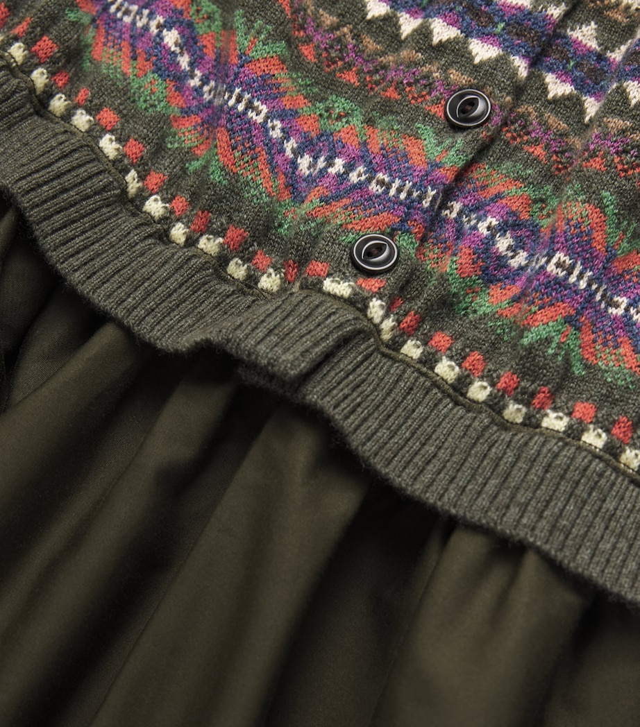 Polo Ralph Lauren Womens Fair Isle Cardigan Midi Dress Olive Multi Image 6