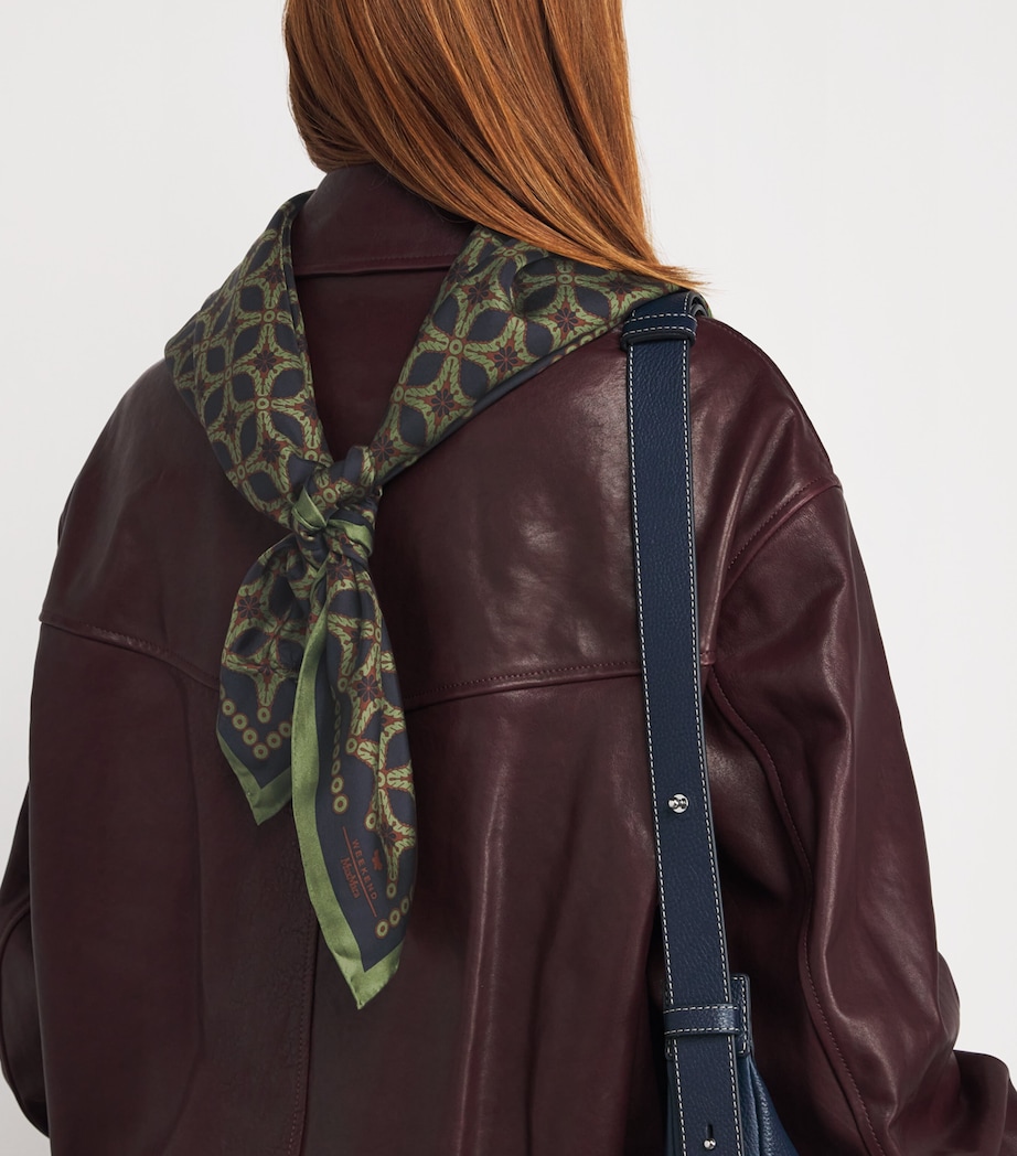 Silk Printed Square Scarf ULTRAMARINE Image 2