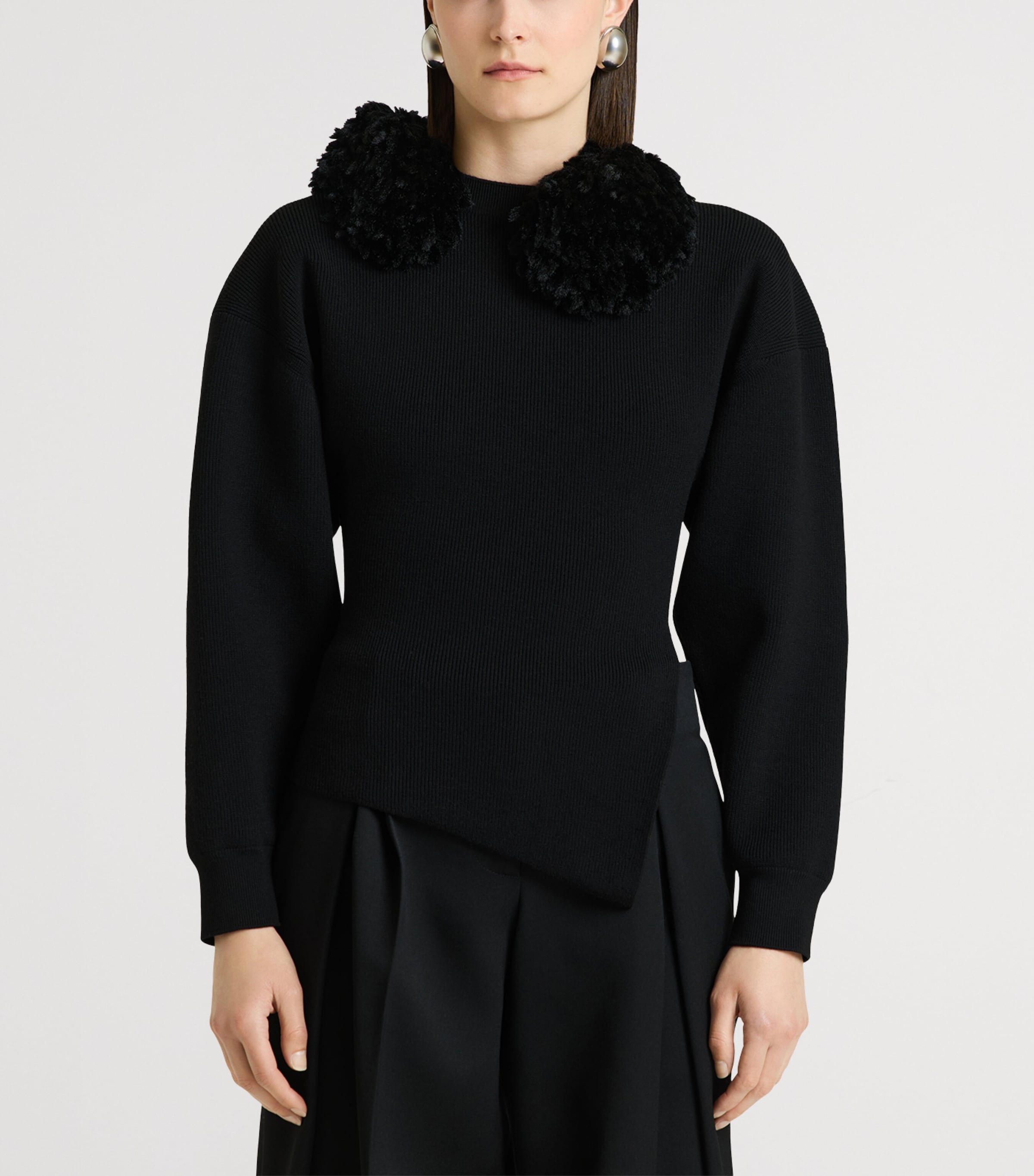 Givenchy Womens Wool Asymmetric Sweater Image 2