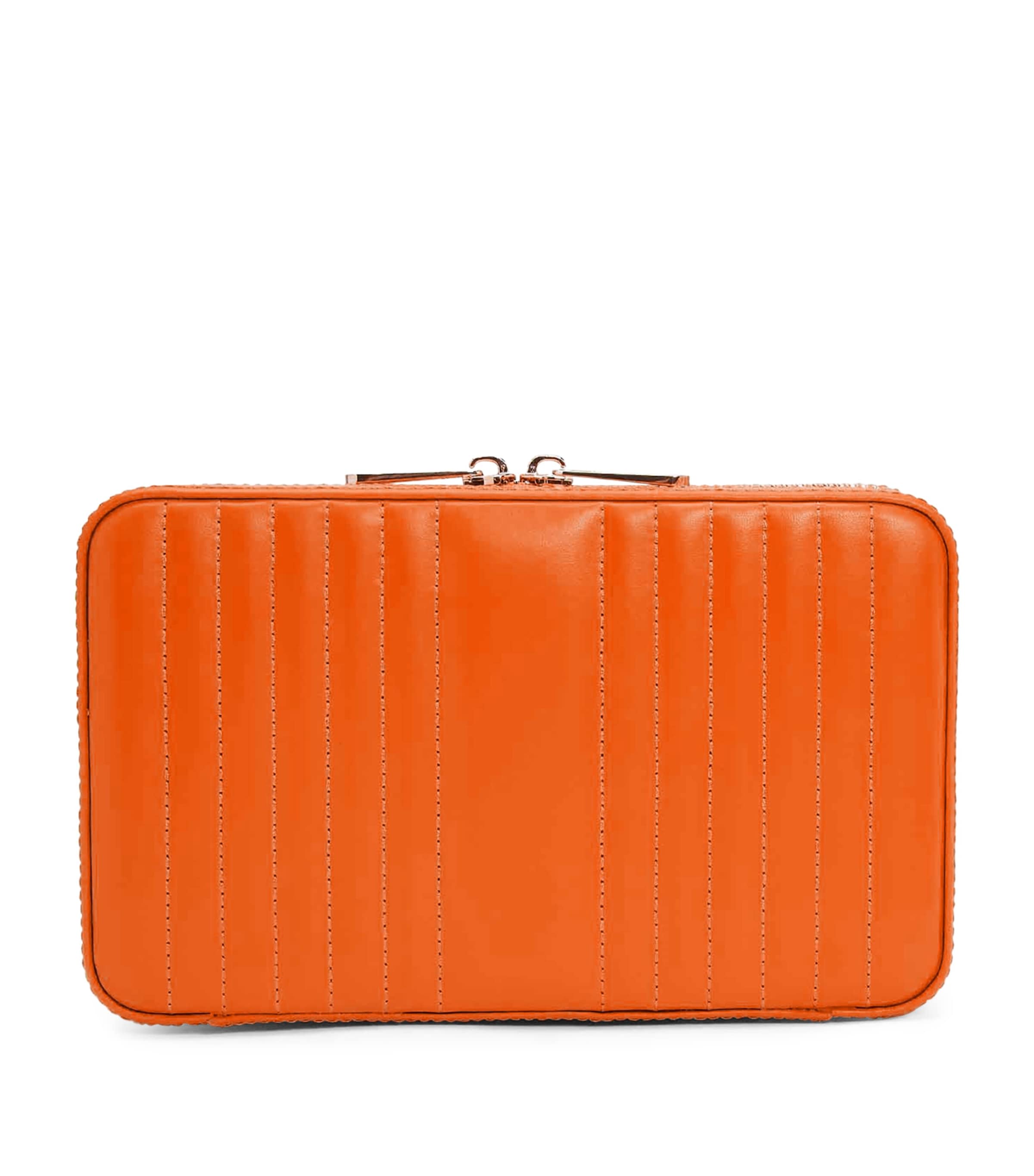 Medium Leather Maria Jewellery Case TANGERINE Image 2