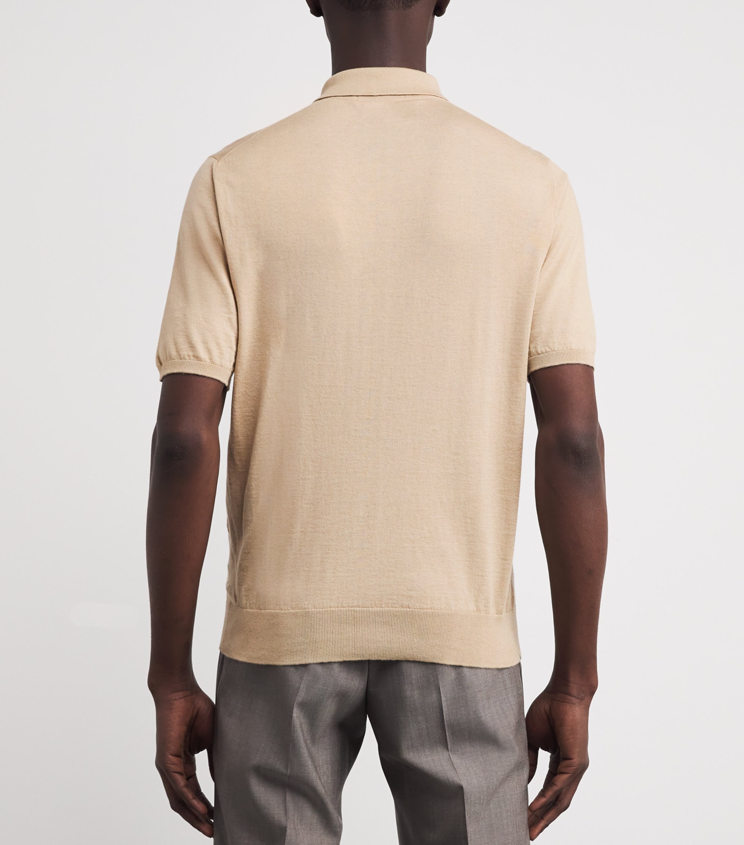 Cotton-Cashmere Zip Polo Shirt E.3-DESERTO Image 4