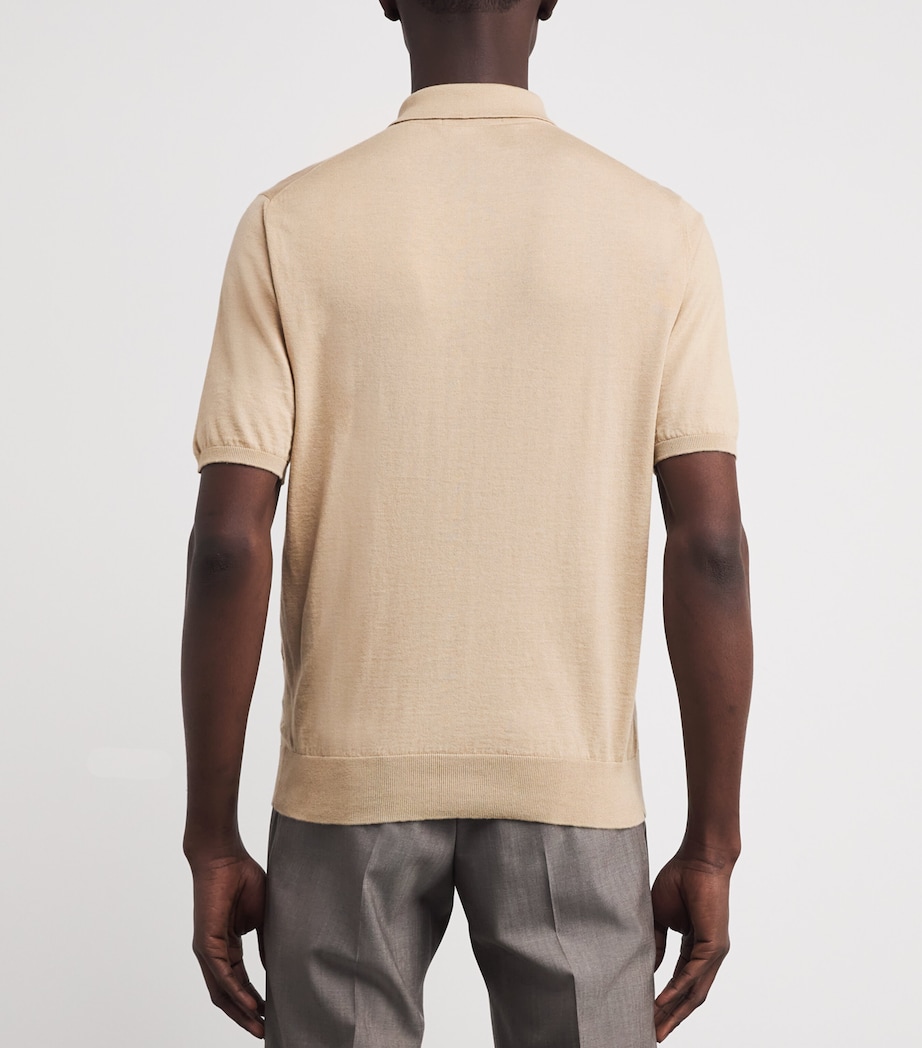 Cotton-Cashmere Zip Polo Shirt E.3-DESERTO Image 4