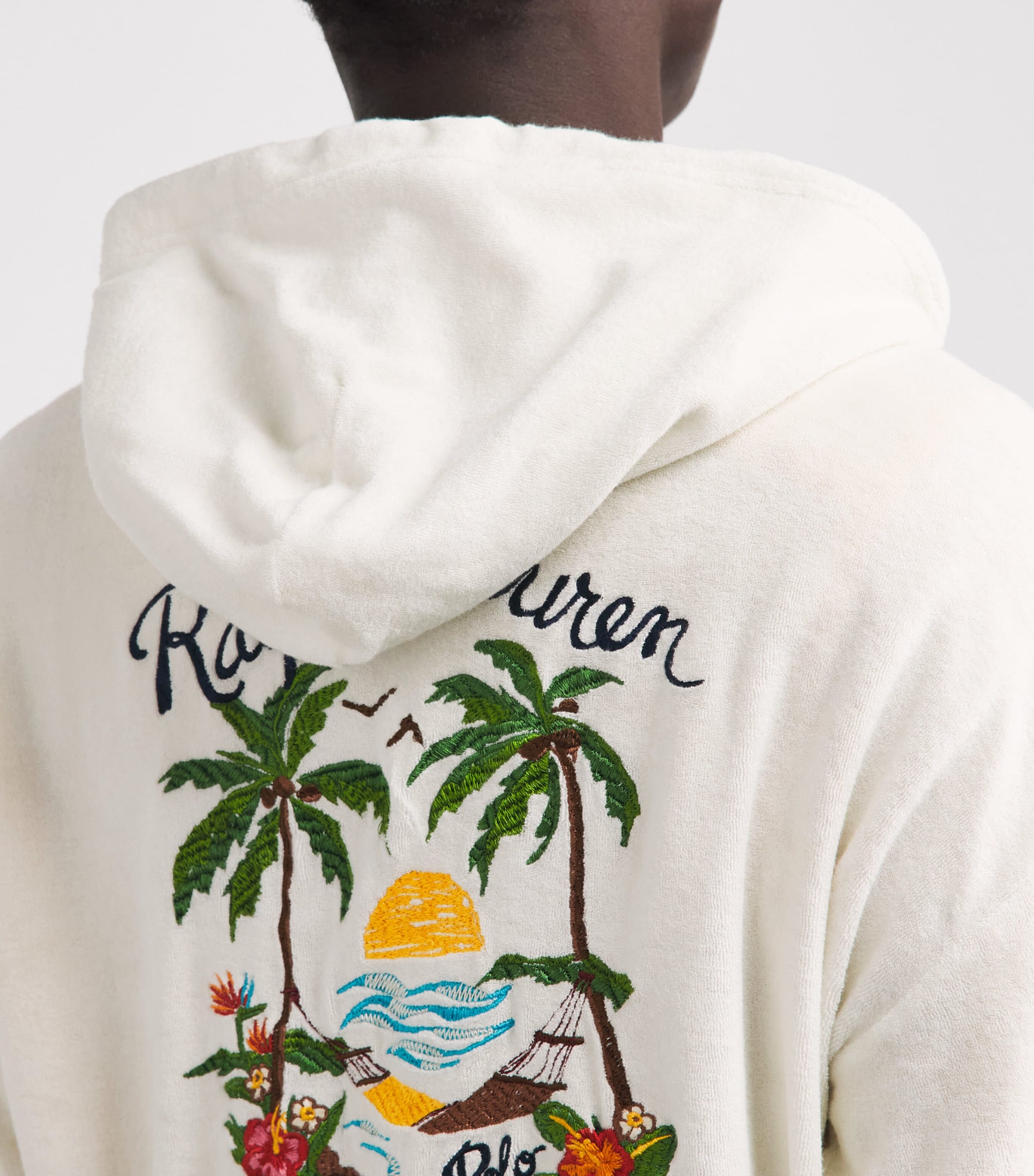 Polo Ralph Lauren Mens Cotton-Blend Palm Tree Zip-Up Hoodie Nevis Image 3
