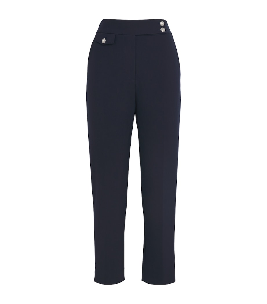 Woven Cropped Renzo Trousers NAVY/SILVER Image 1