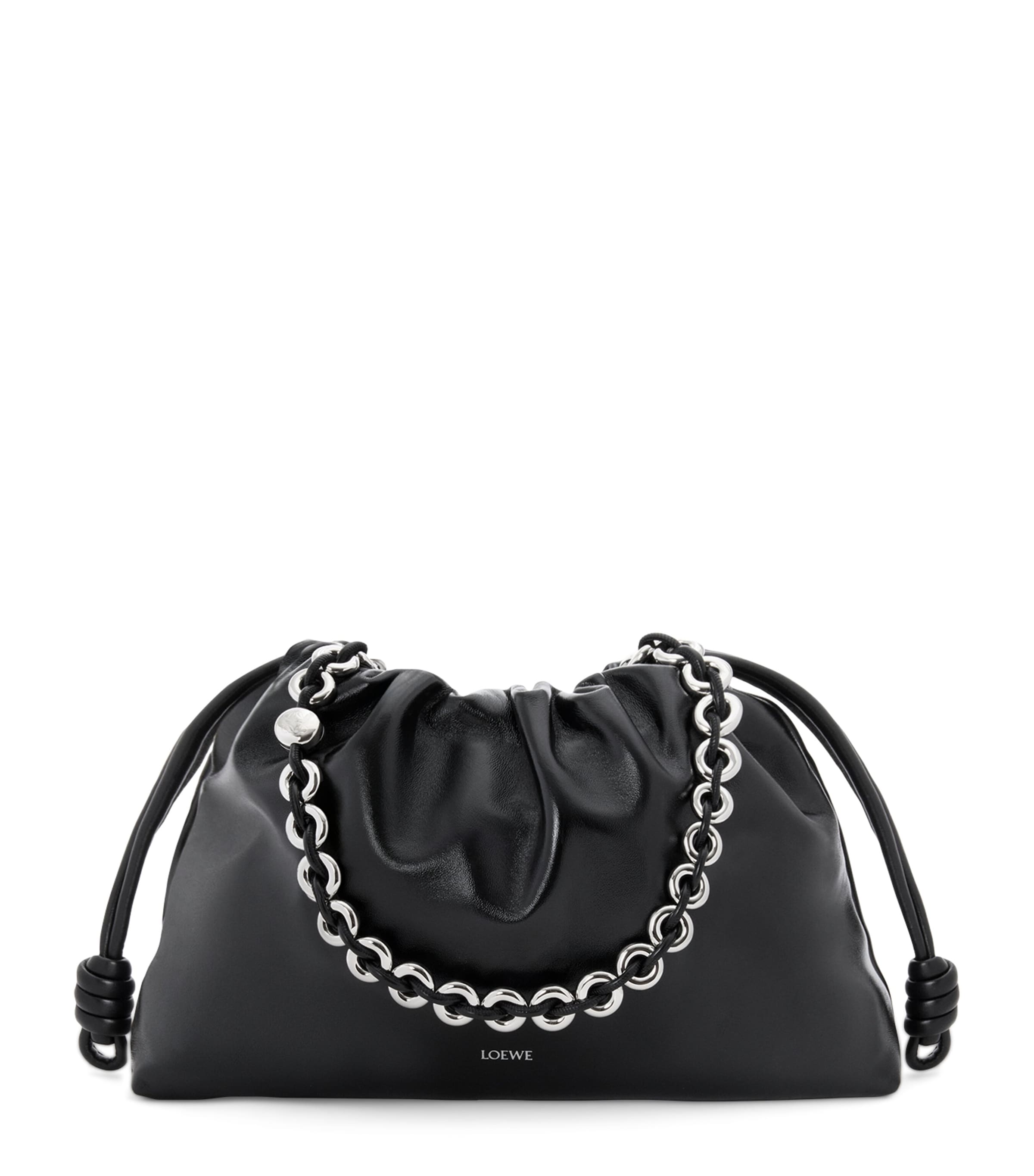 Loewe Large Leather Flamenco Purse Shoulder Bag In Black
