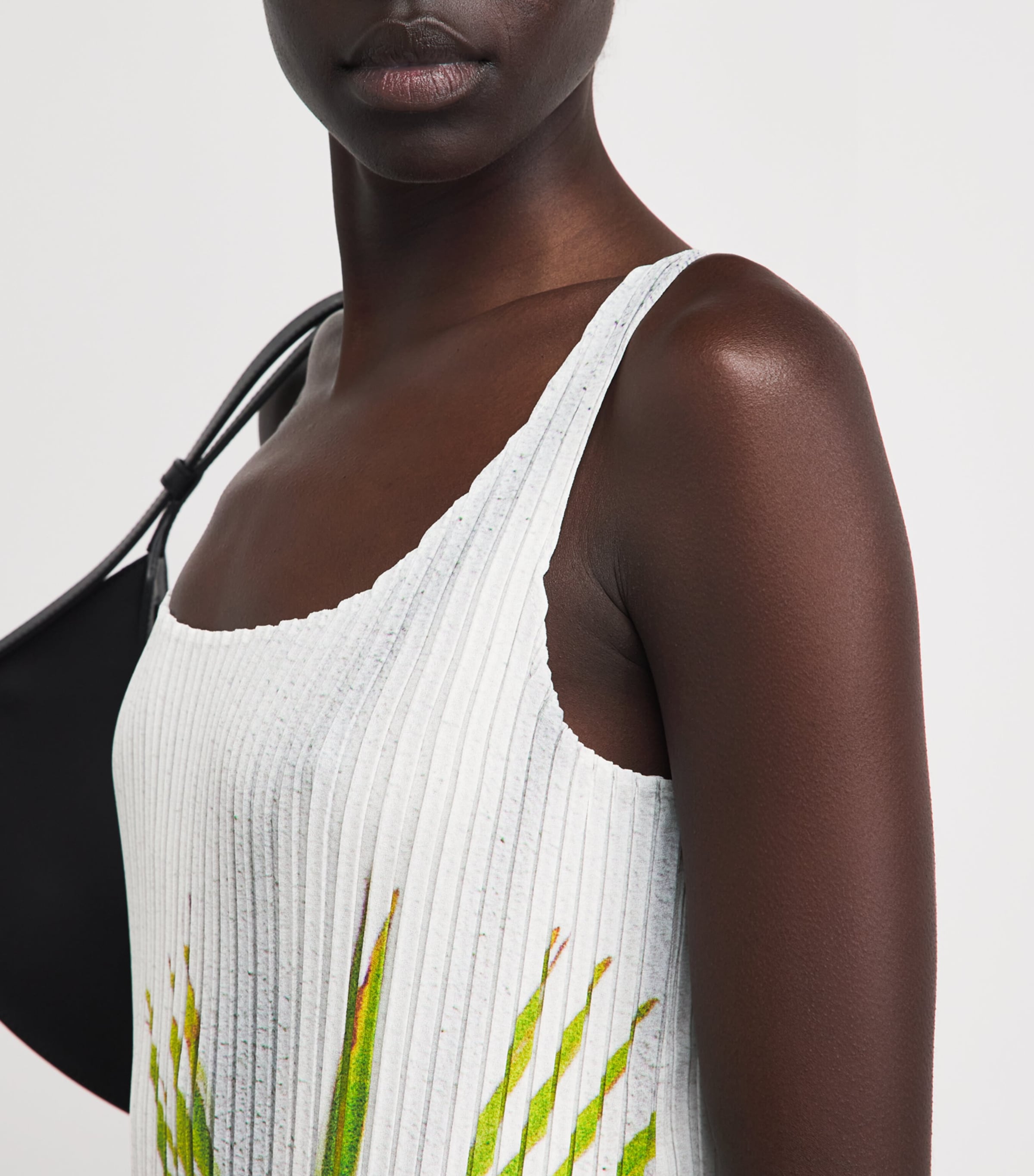 Issey Miyake Womens Urban Jungle Pleats Midi Dress White Hued Image 3