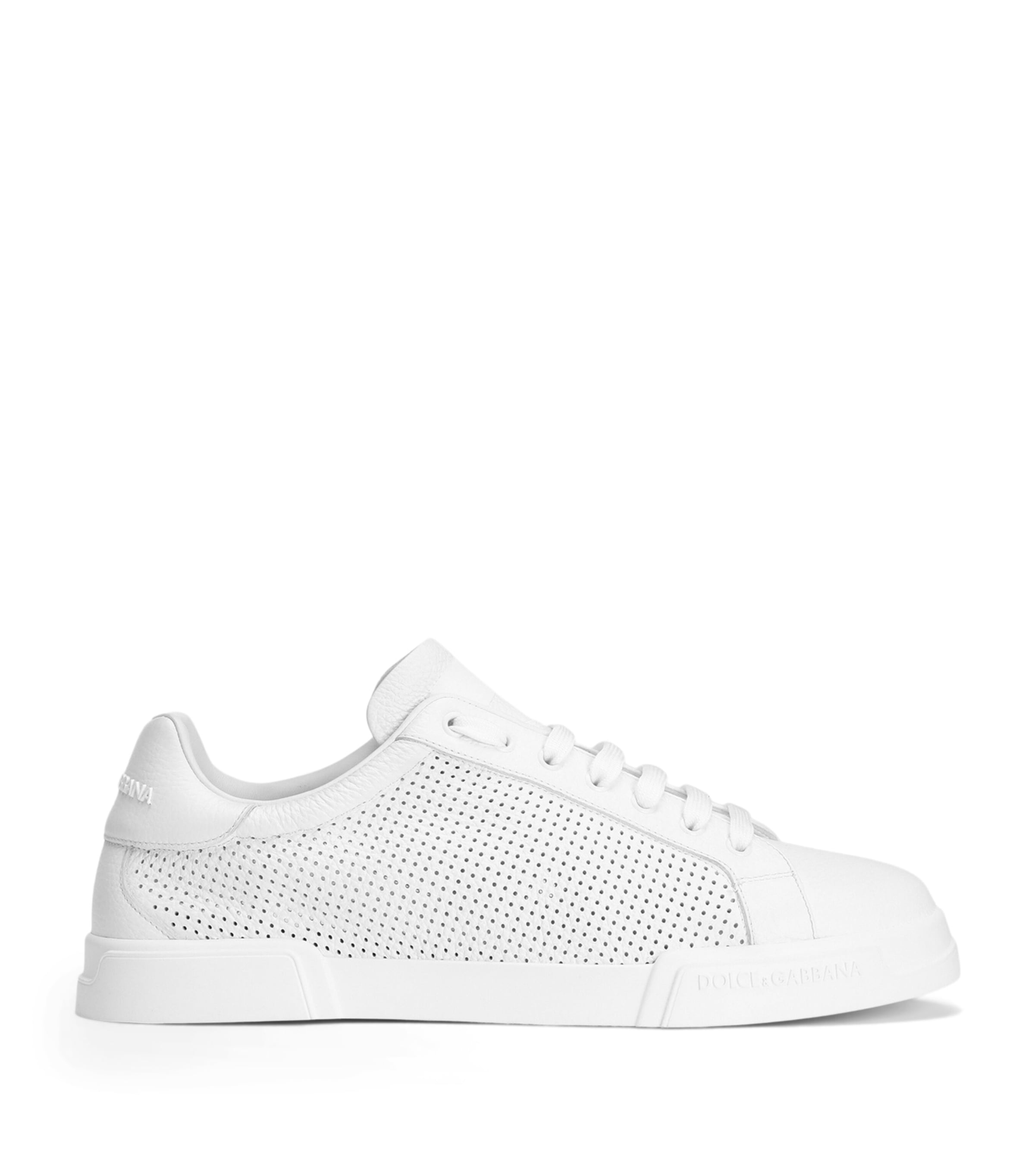 Dolce & Gabbana 'riviera' Sneakers Featuring Perforated Design In White