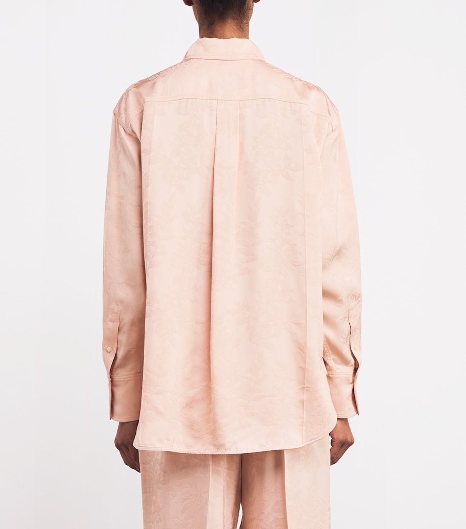 Satin Jacquard Pyjama-Style Shirt APRICOT / BLUSH Image 4