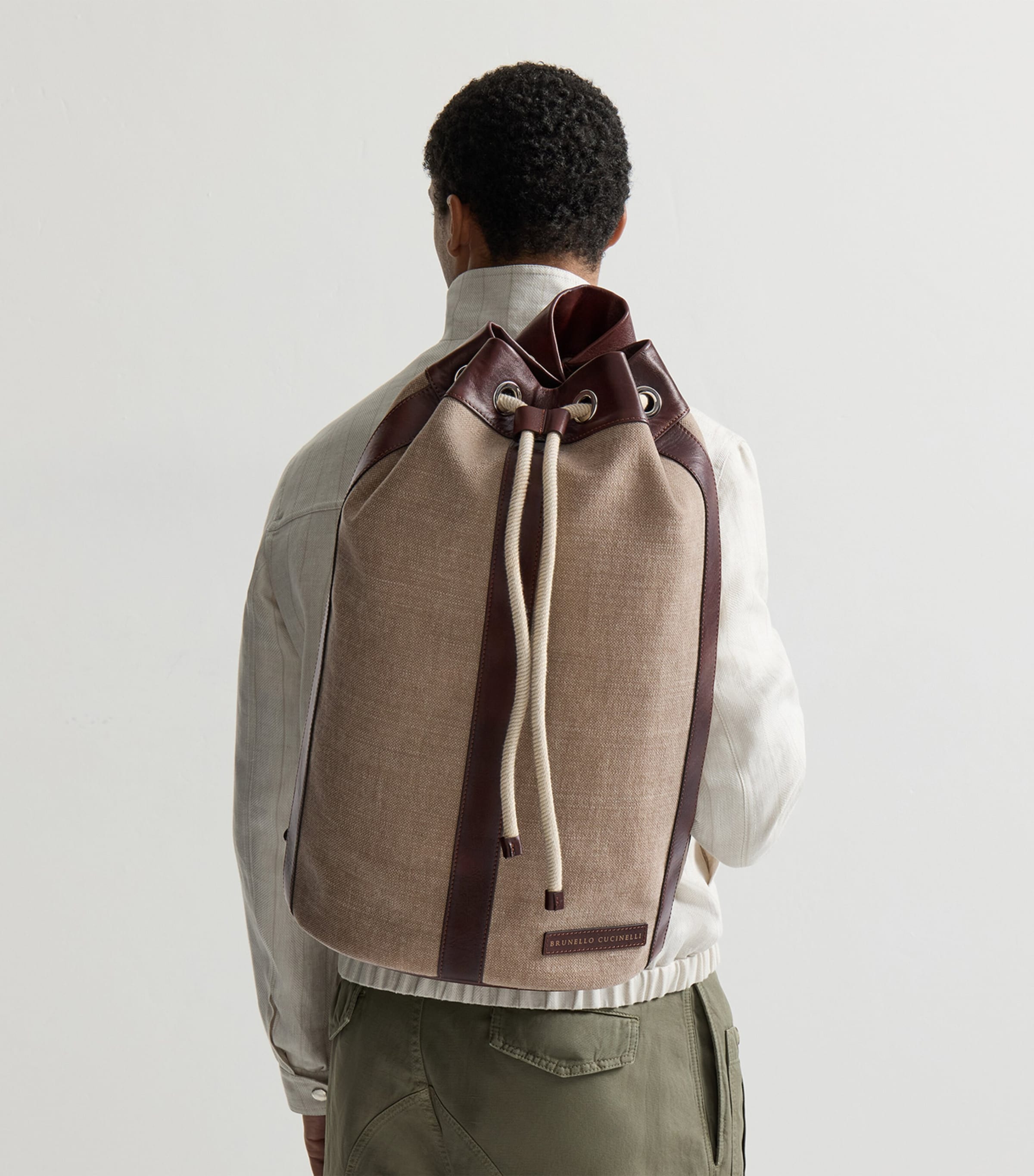 Brunello Cucinelli Cotton-Linen Leisure Backpack Image 2