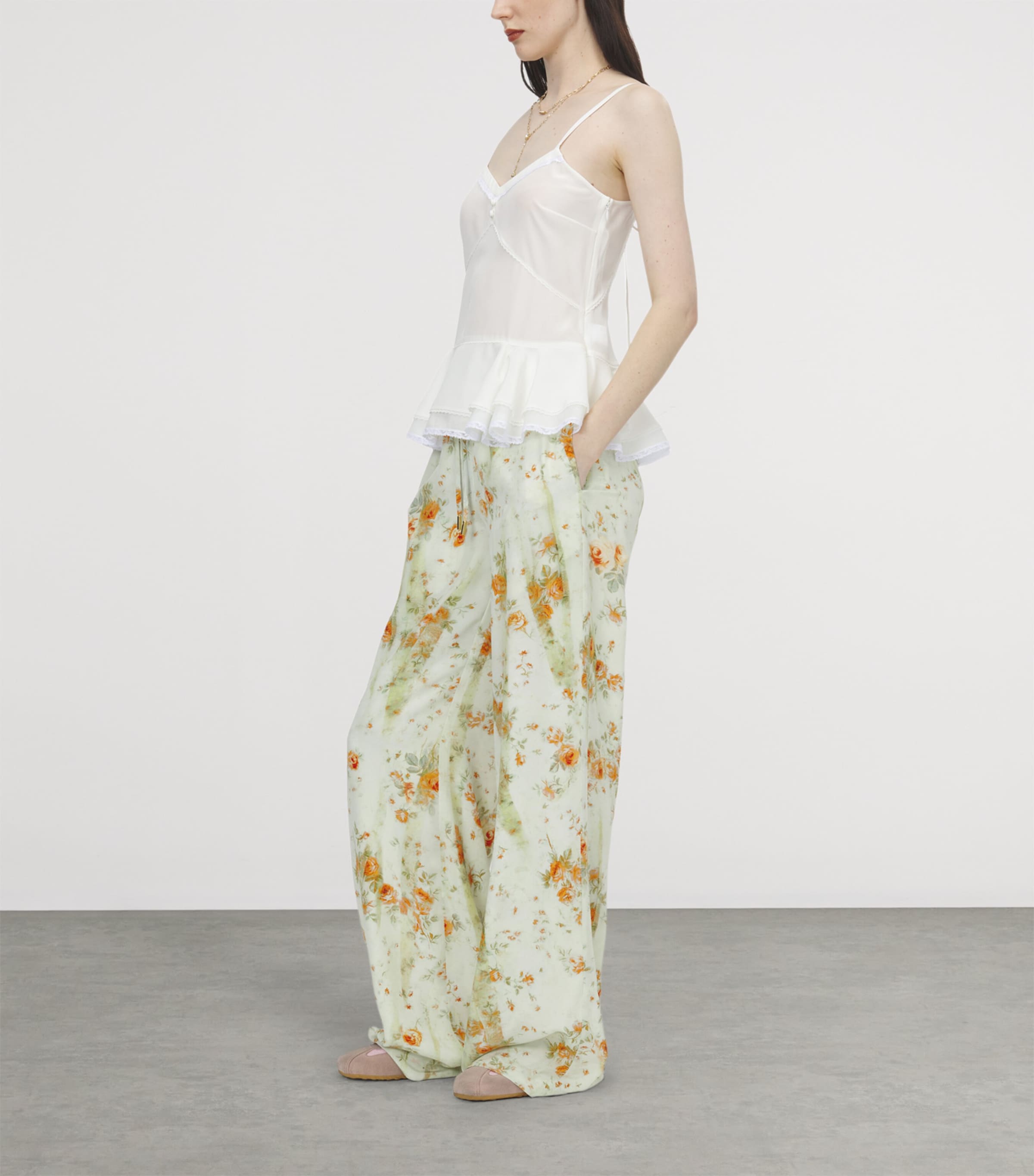McQueen Womens Silk Peplum Cami Top Image 5