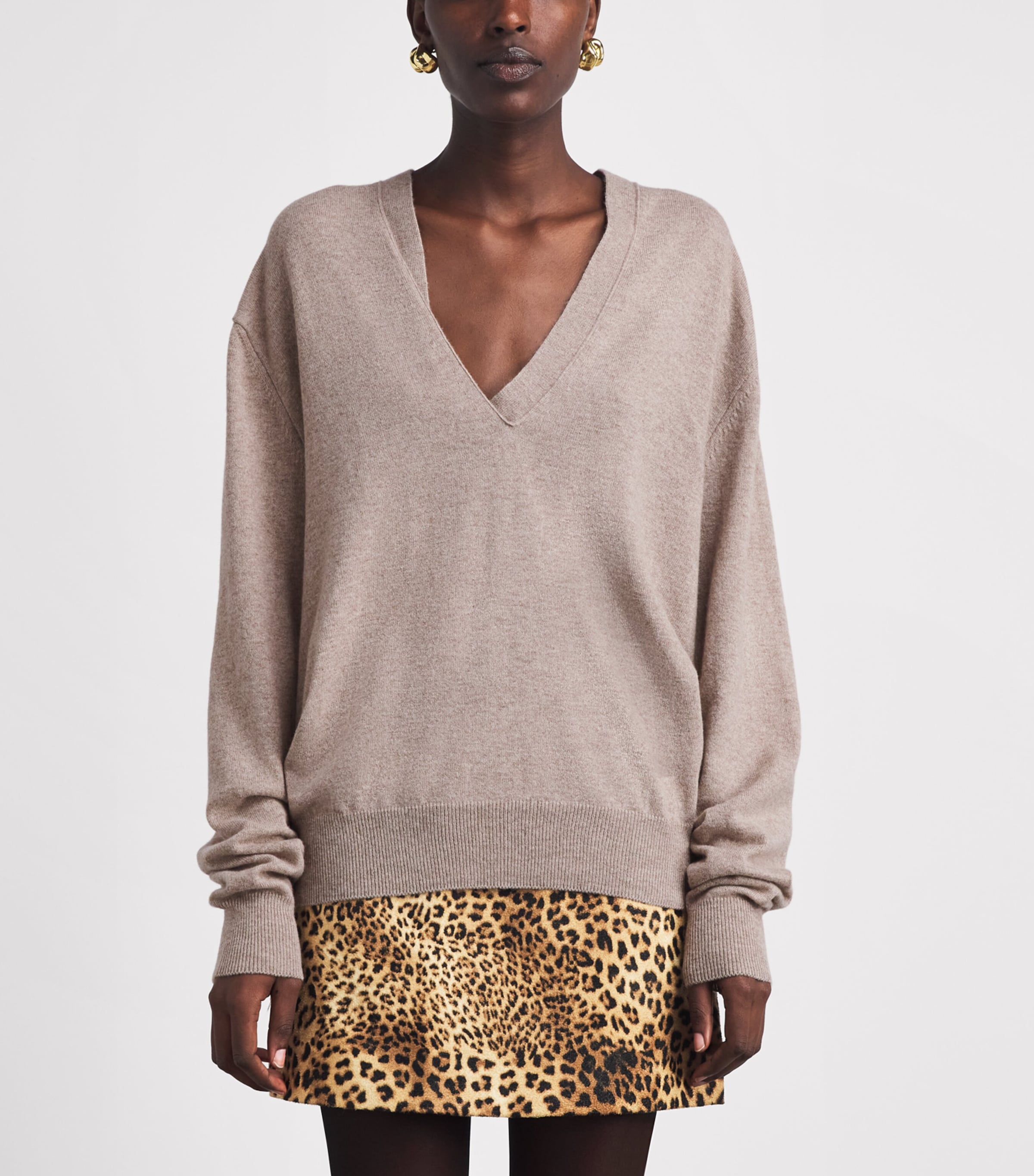 Source Unknown Womens Cashmere-Wool Half-Twist Byrone Sweater Be Image 4