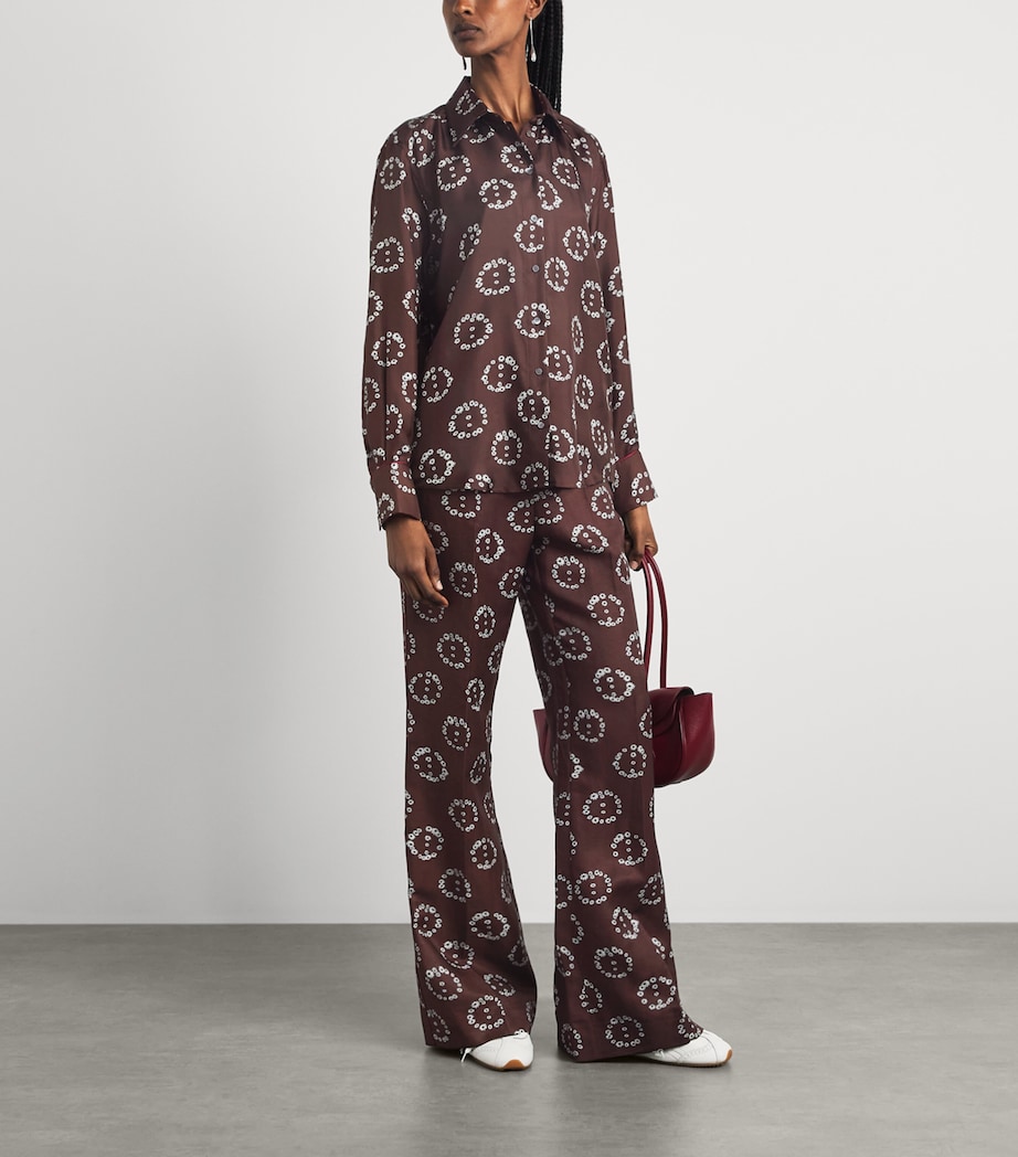 Sandro Paris Womens Floral Trousers Brown Image 2