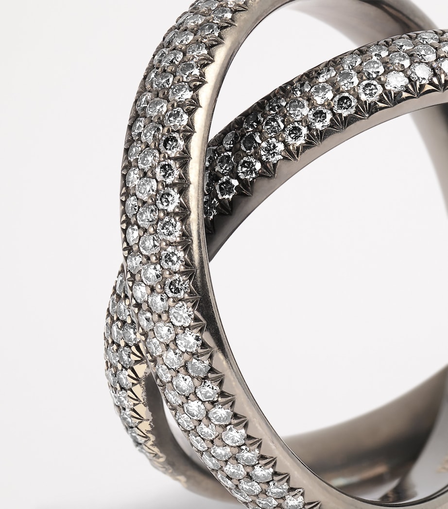 Black Gold and Diamond Axis Ring (Size 7) BLACK GOLD Image 5