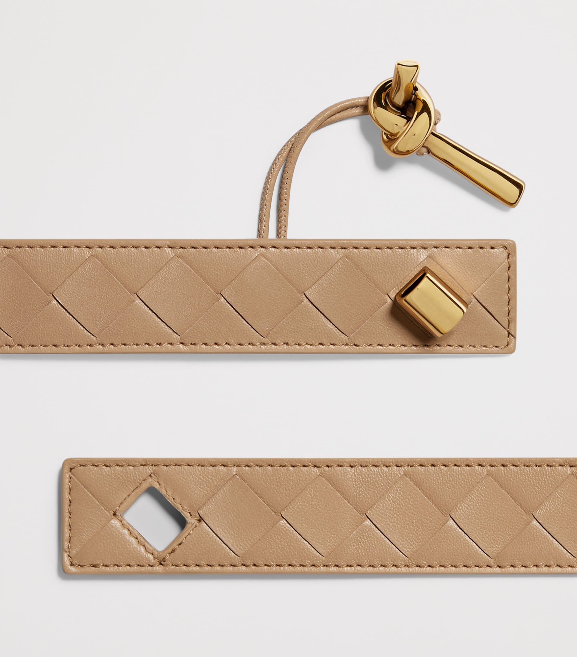 Bottega Veneta Leather Intrecciato Andiamo Belt Image 3